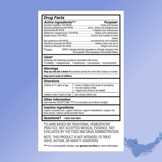 Genexa, Kids´ Calm Keeper, Ages 3-11, Vanilla & Lavender, 60 Chewable Tablets