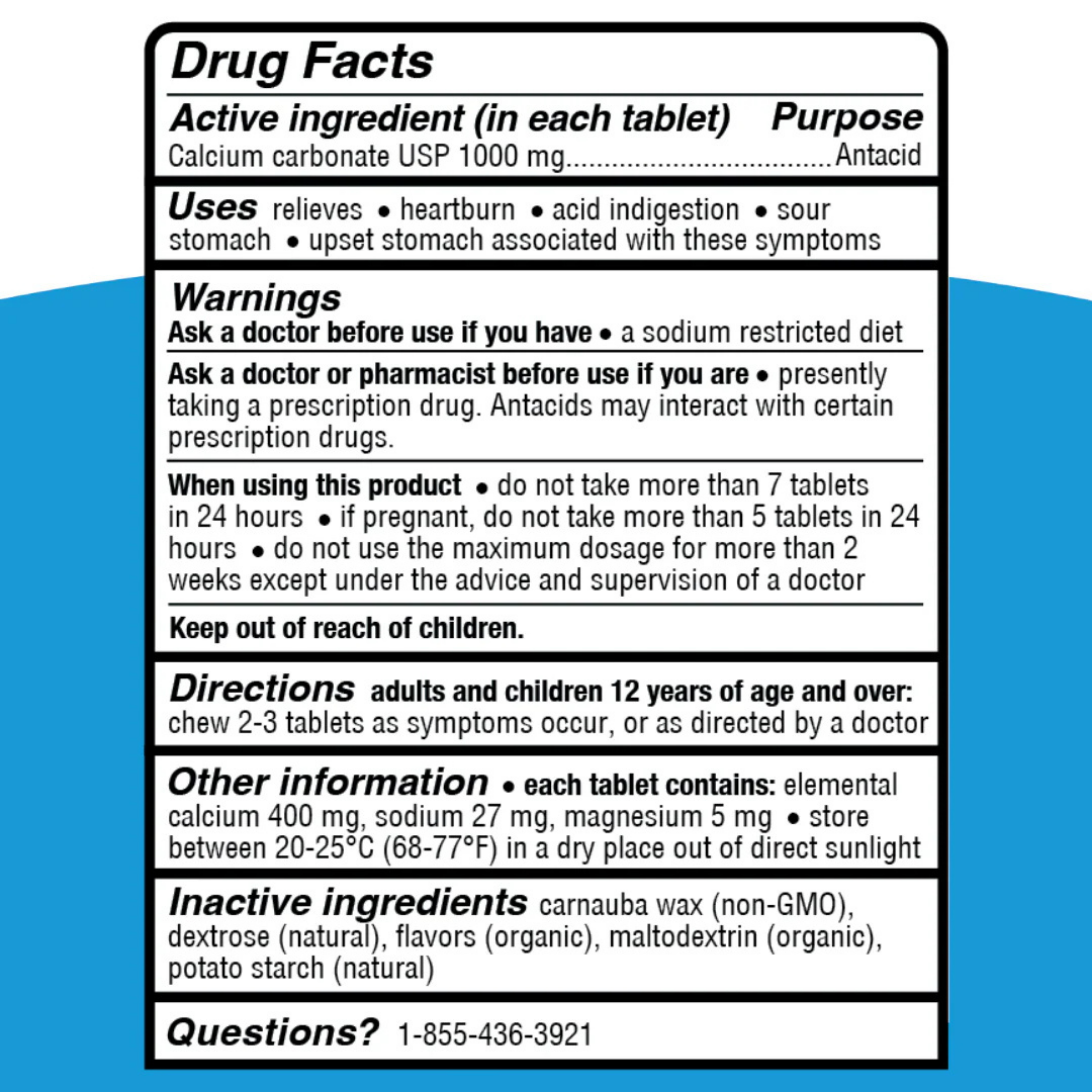 Genexa, Antacid, Maximum Strength, Organic Berry & Vanilla, 1,000 mg, 72 Chewable Tablets