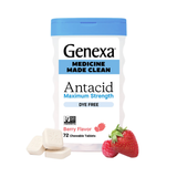 Genexa, Antacid, Maximum Strength, Organic Berry & Vanilla, 1,000 mg, 72 Chewable Tablets