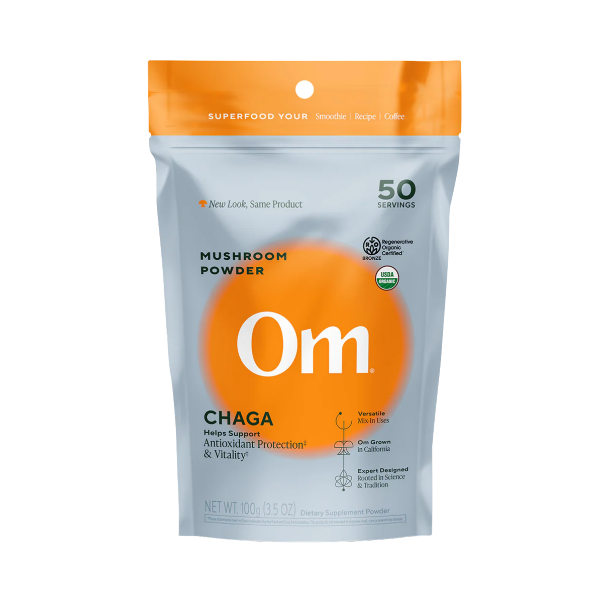 Om Mushrooms, Chaga, Mushroom Powder, 3.5 oz, 100 g