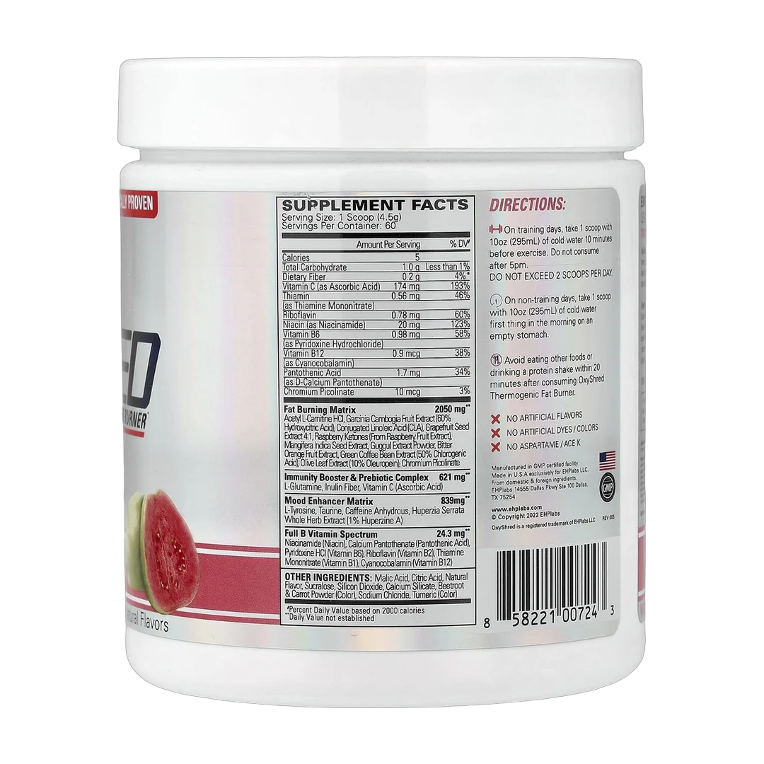EHPlabs, OxyShred, Thermogenic Fat Burner, Guava Paradise, 9.5 oz (270 g)