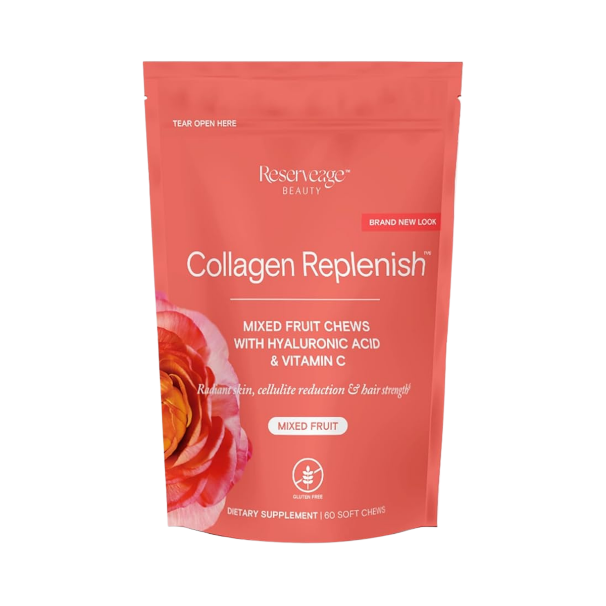 Reserveage Beauty, Collagen Replenish Chews Mixed Fruit Flavor, 60 count