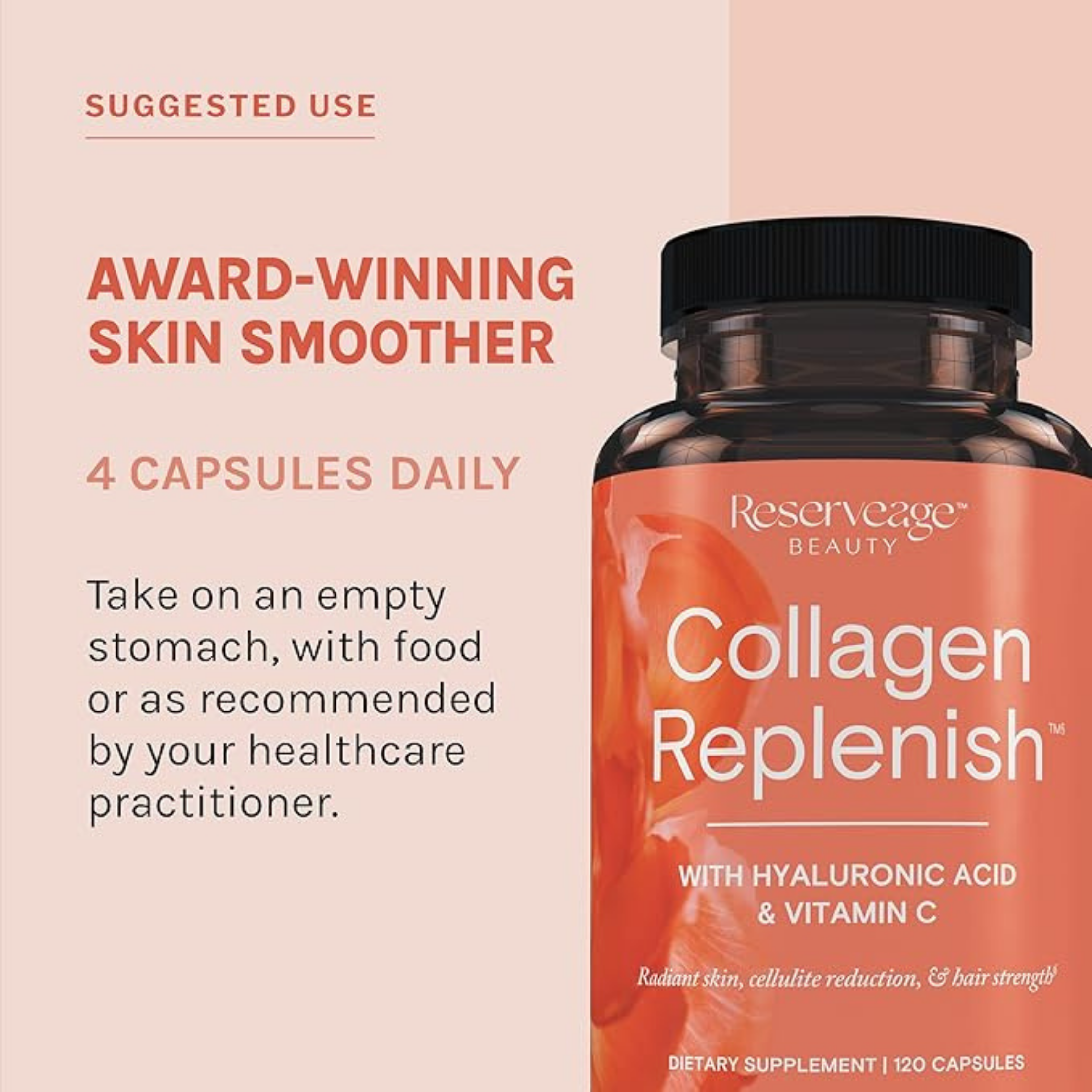 Reserveage Beauty, Collagen Replenish, 120 Capsules