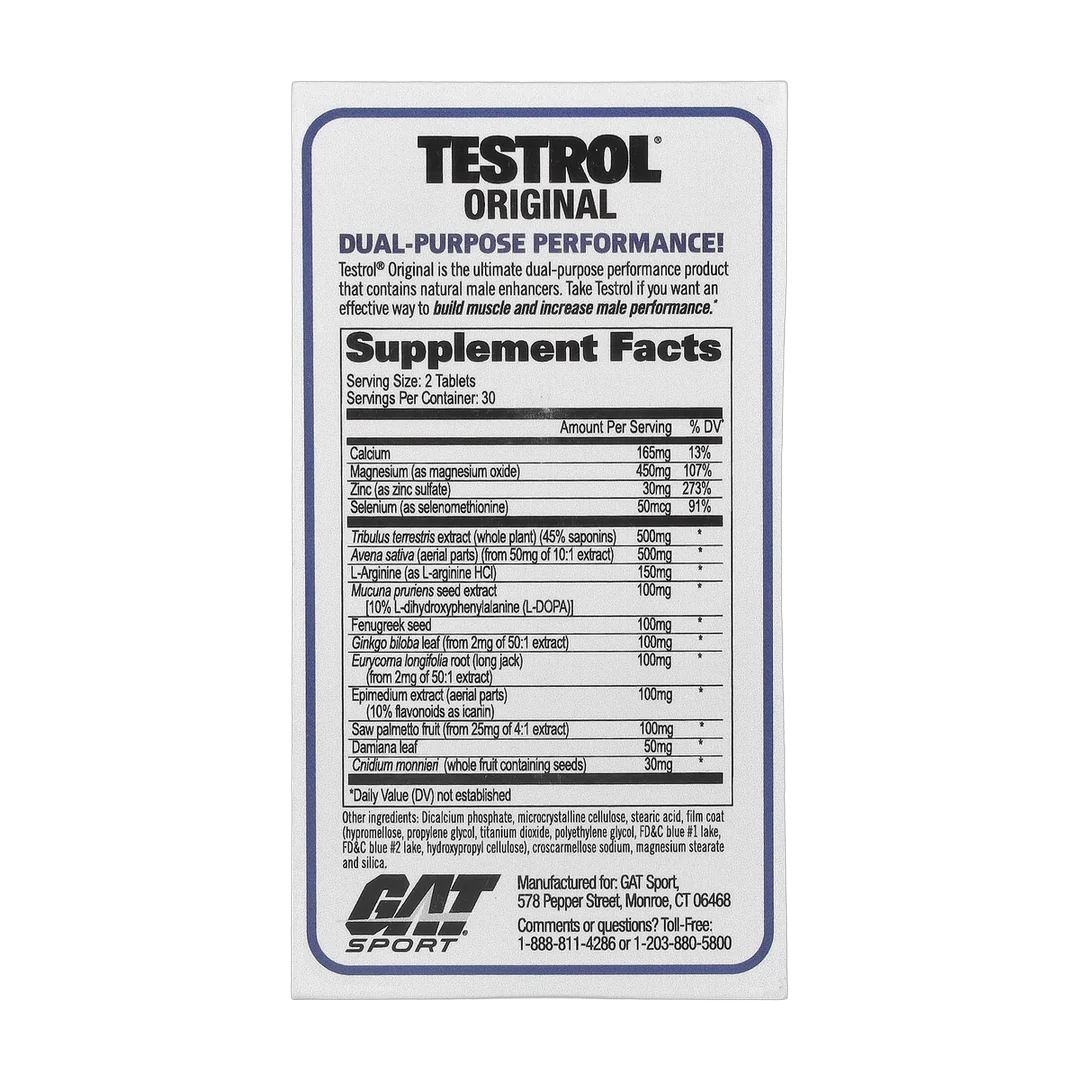 GAT, Testrol® Original, Testosterone Booster, 60 Tablets