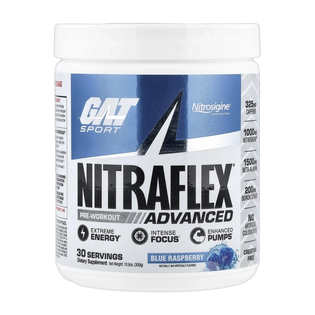 GAT, Sport, NITRAFLEX® Advanced, Pre-Workout, Blue Raspberry, 10.6 oz (300 g)