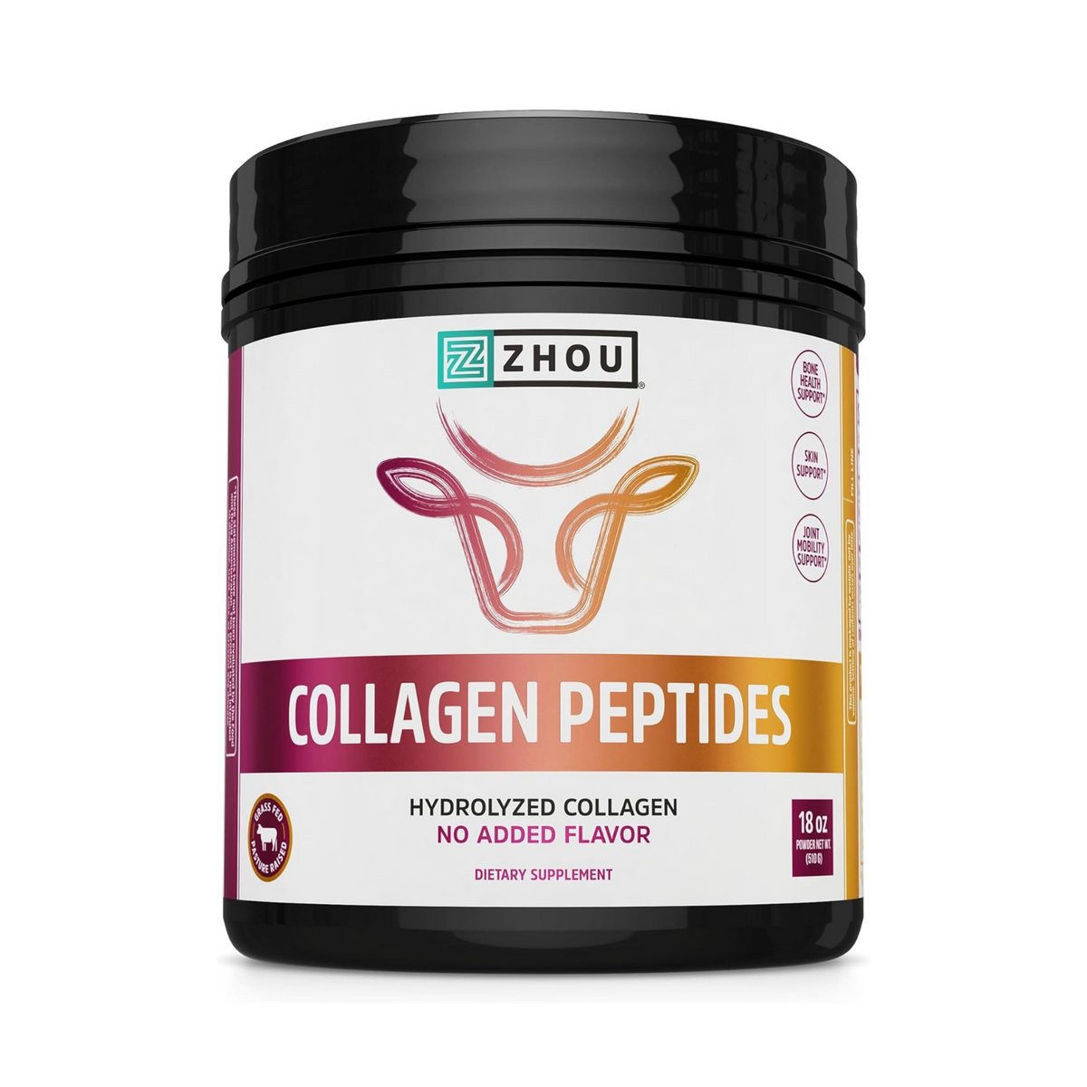 Zhou, Collagen Peptides, Pure Hydrolized Collagen Powder,  18 Oz Ounce