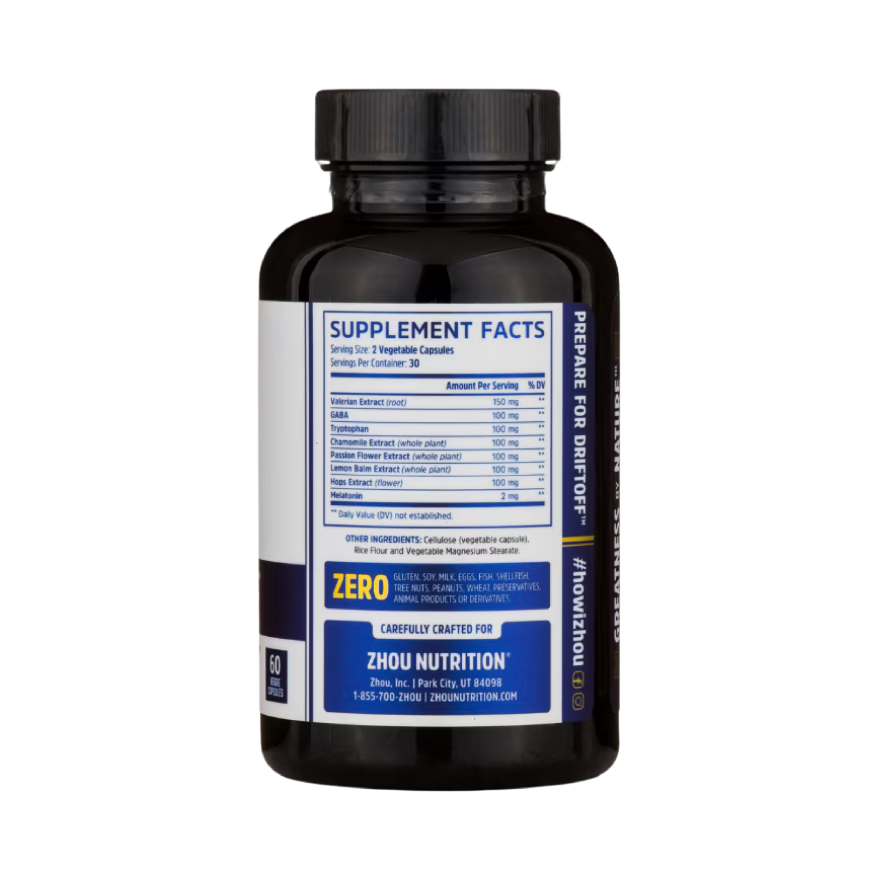 Zhou, Driftoff, Soothing Sleep Formula, 60 Veggie Capsules