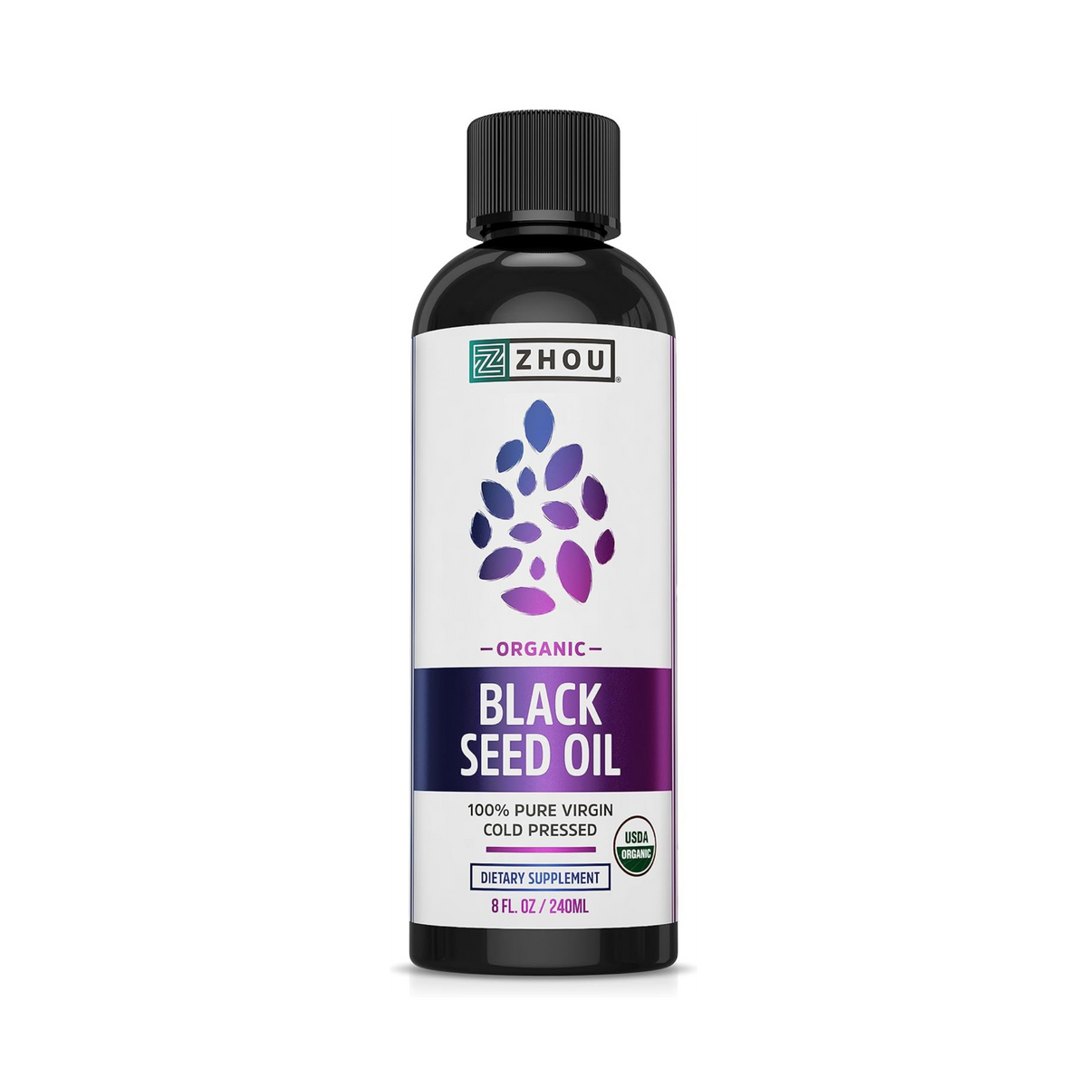 Zhou, Organic Black Seed Oil, Cold Pressed, 8 fl Oz, 240 ml