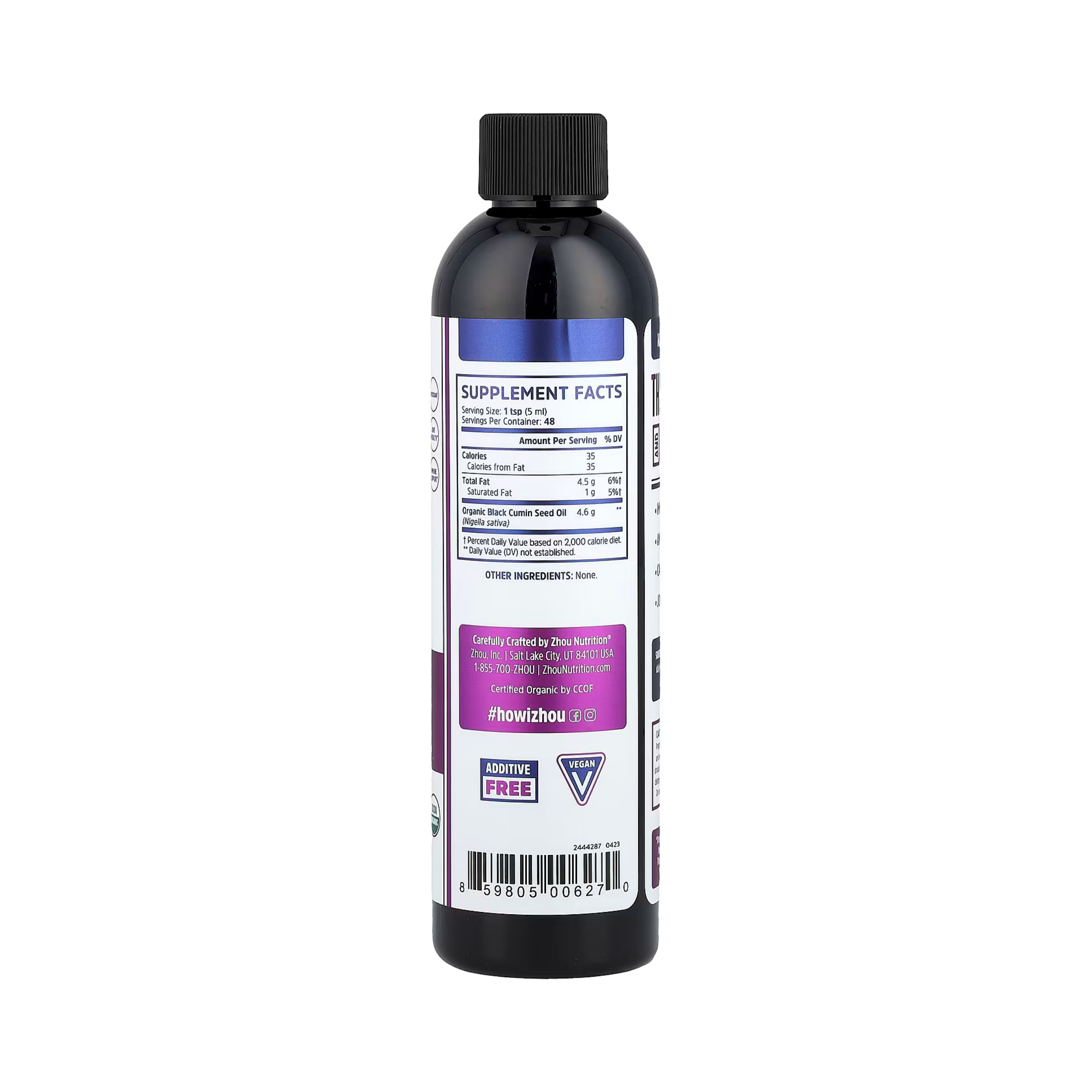 Zhou, Organic Black Seed Oil, Cold Pressed, 8 fl Oz, 240 ml