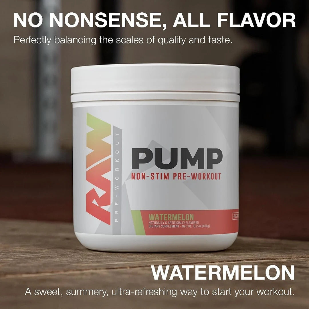 Raw Nutrition, Pump, Non-Stim Pre-Workout, Watermelon, 17.71 oz (502 g)