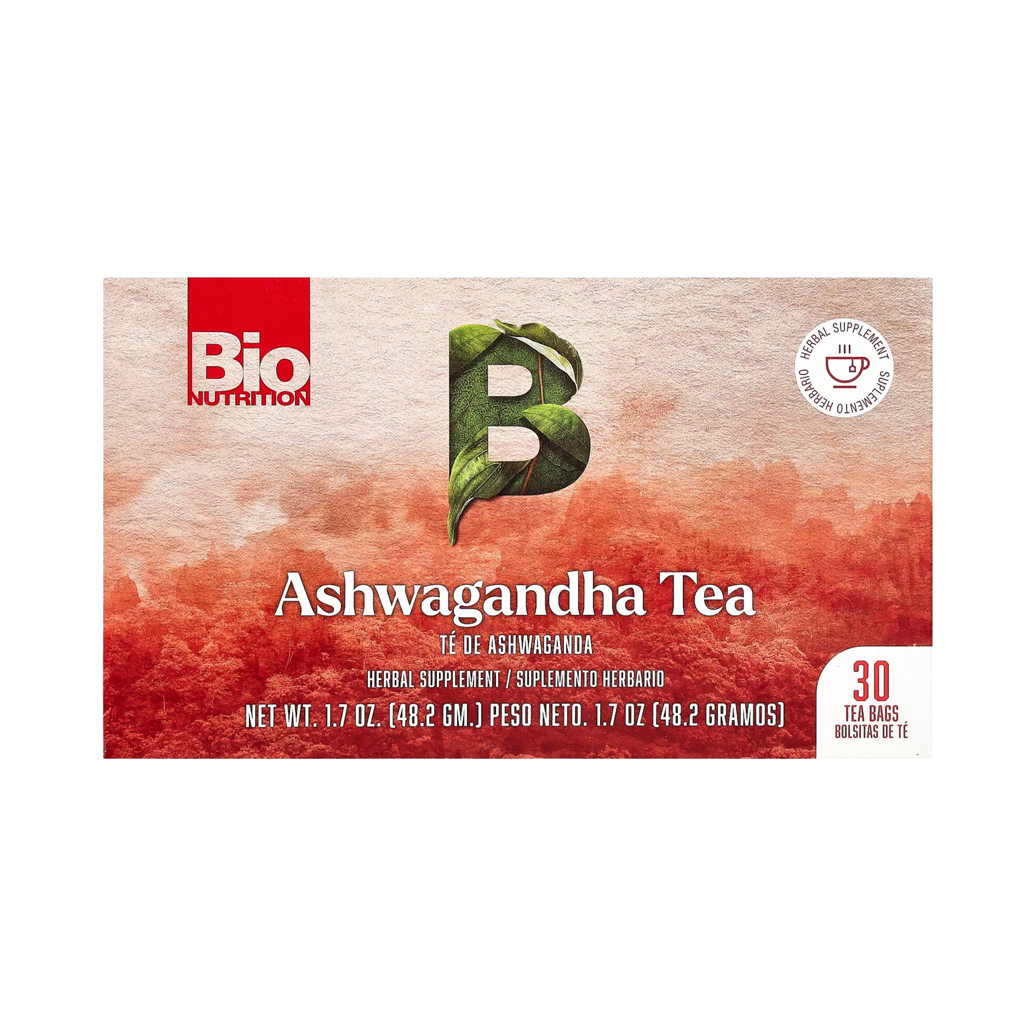 Bio Nutrition, Ashwagandha Tea, Caffeine Free, 30 Tea Bags, 1.7 Oz