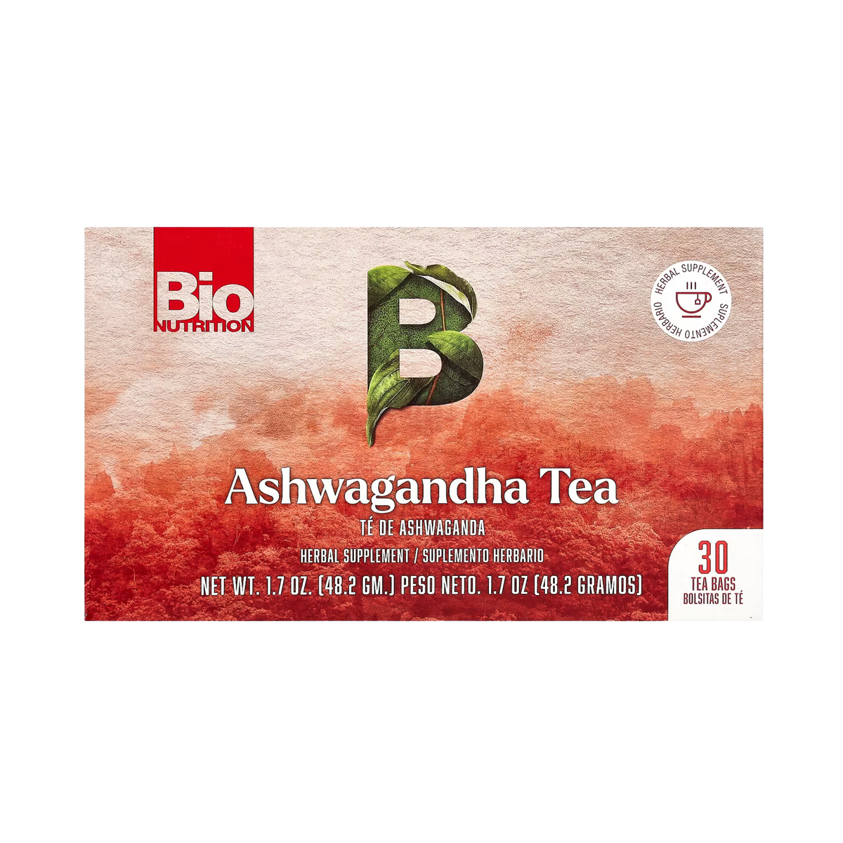 Bio Nutrition, Ashwagandha Tea, Caffeine Free, 30 Tea Bags, 1.7 Oz
