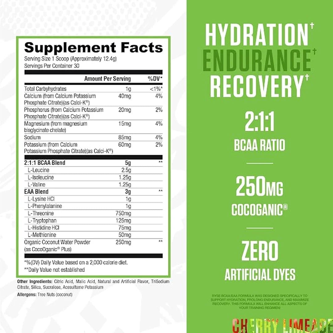 RYSE, BCAA/EAA, Cherry Limeade, 13.1 oz (372 g)