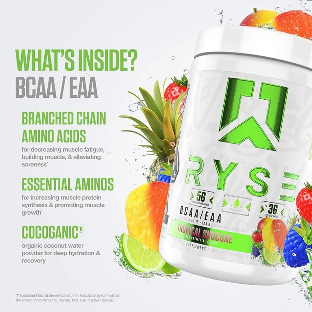 RYSE, BCAA/EAA, Tropical Snocone, 13.3 oz (378 g)