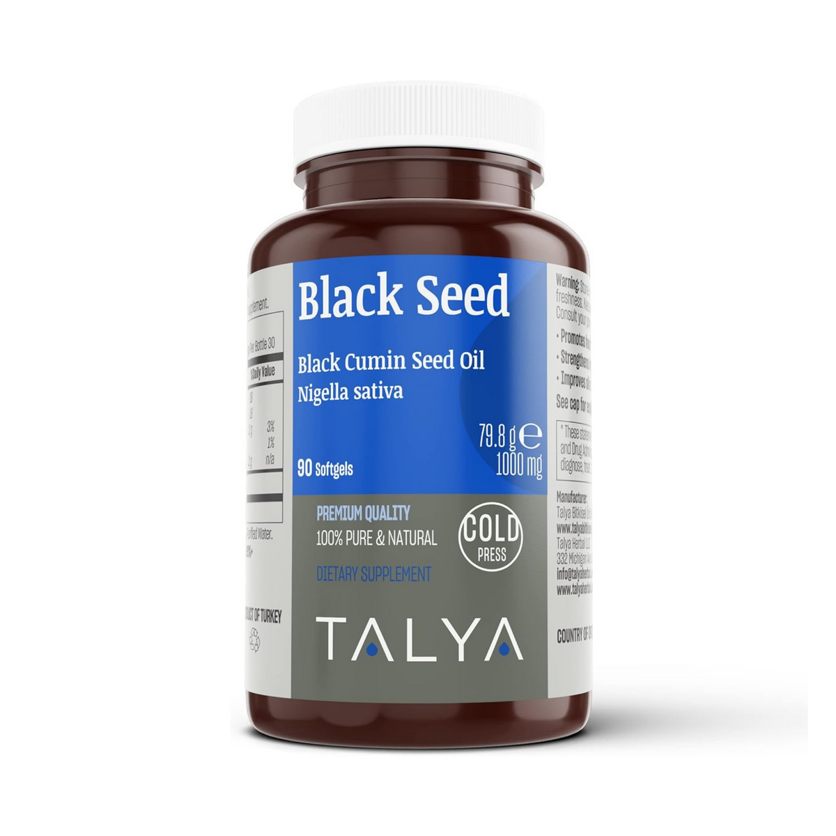 Talya, Black Seed Oil, 90 Softgels
