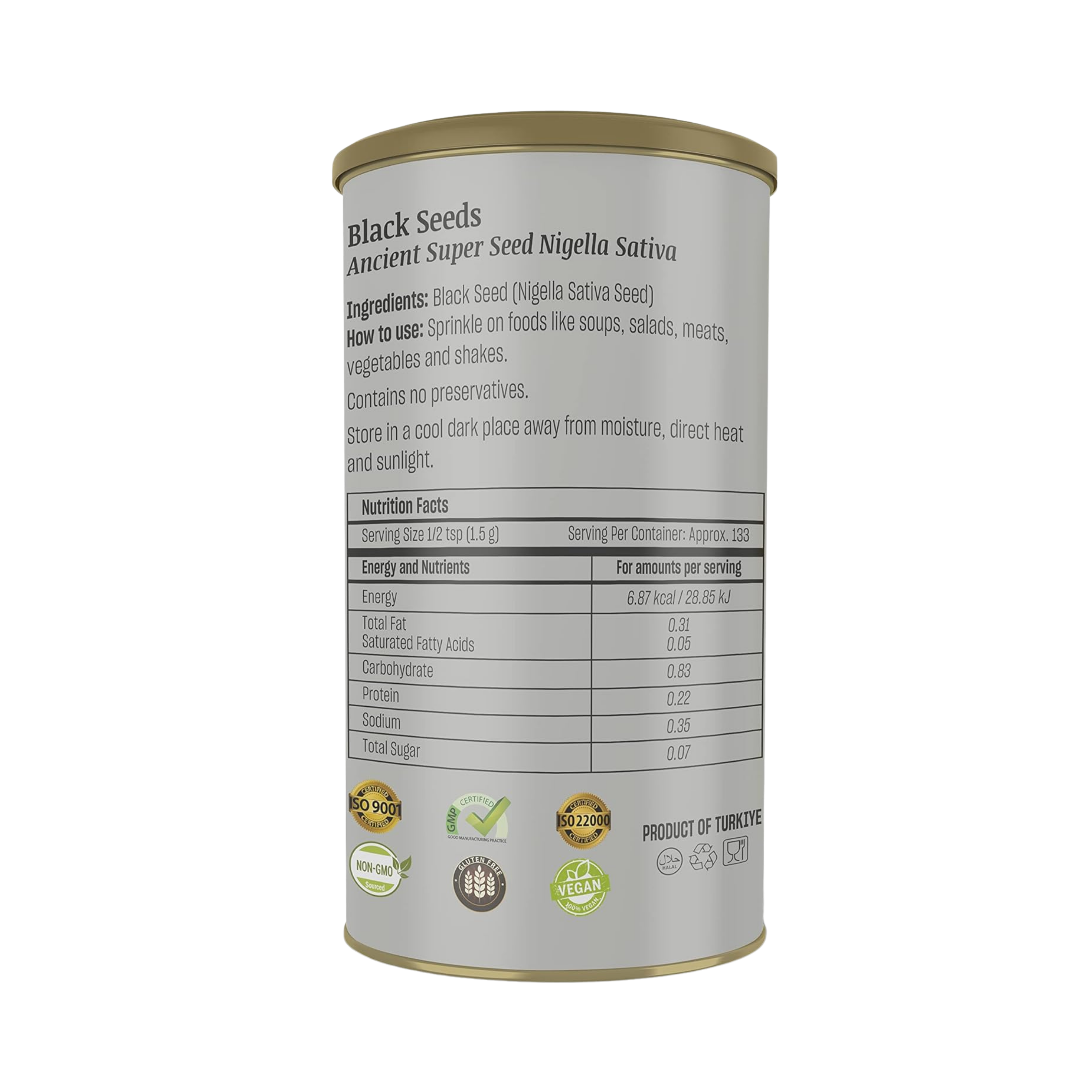 Talya, Black Seeds (Whole Seed), 7 Oz