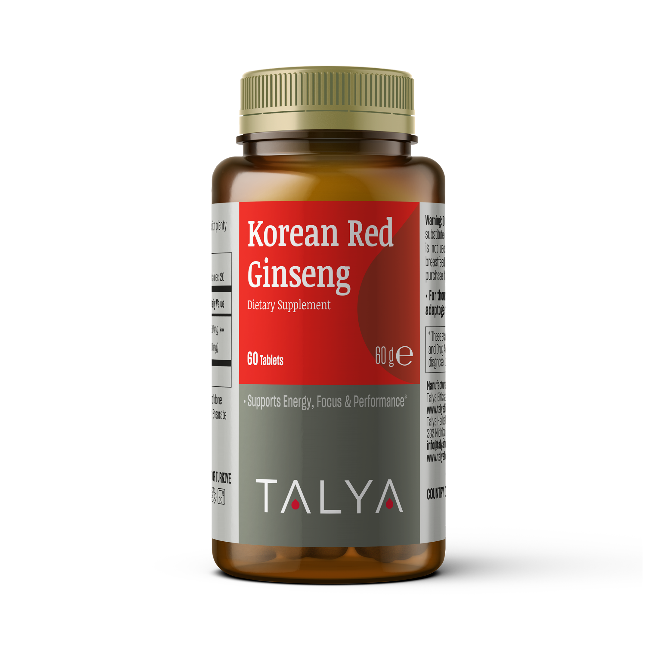 Talya, Korean Red Ginseng, 60 Tablets
