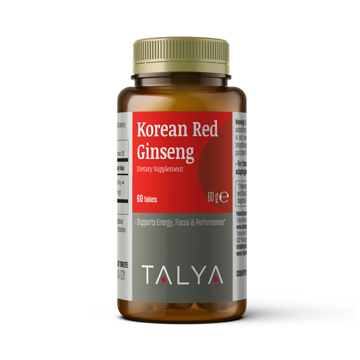 Talya, Korean Red Ginseng, 60 Tablets