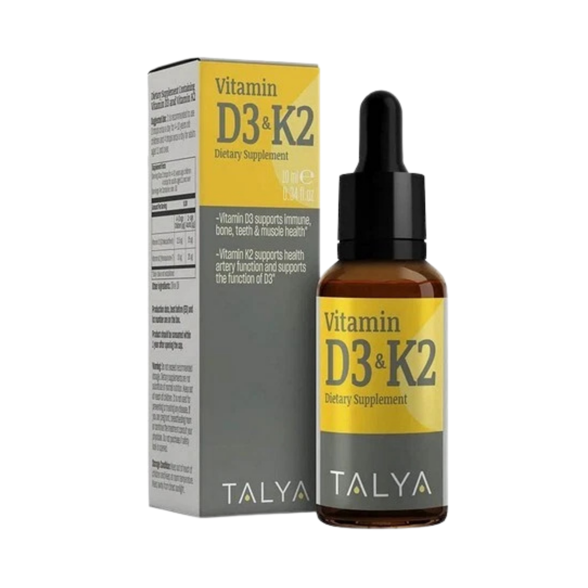 Talya, Vitamin D3 & K2 10 ml, .34 Oz