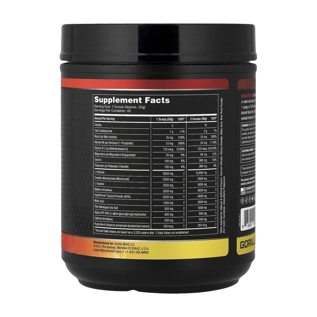 Gorilla Mind, Mode®, Pre-Workout Formula, Tigers Blood, 1.76 lb (800 g)