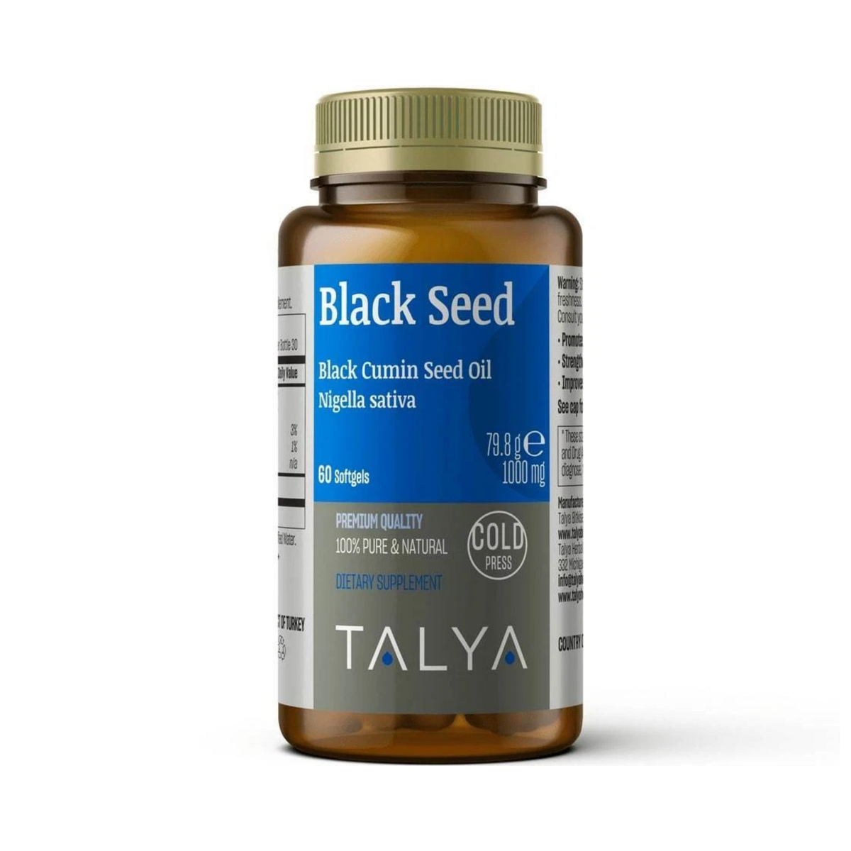 Talya, Black Seed Oil, 1000 Mg, 60 Softgels