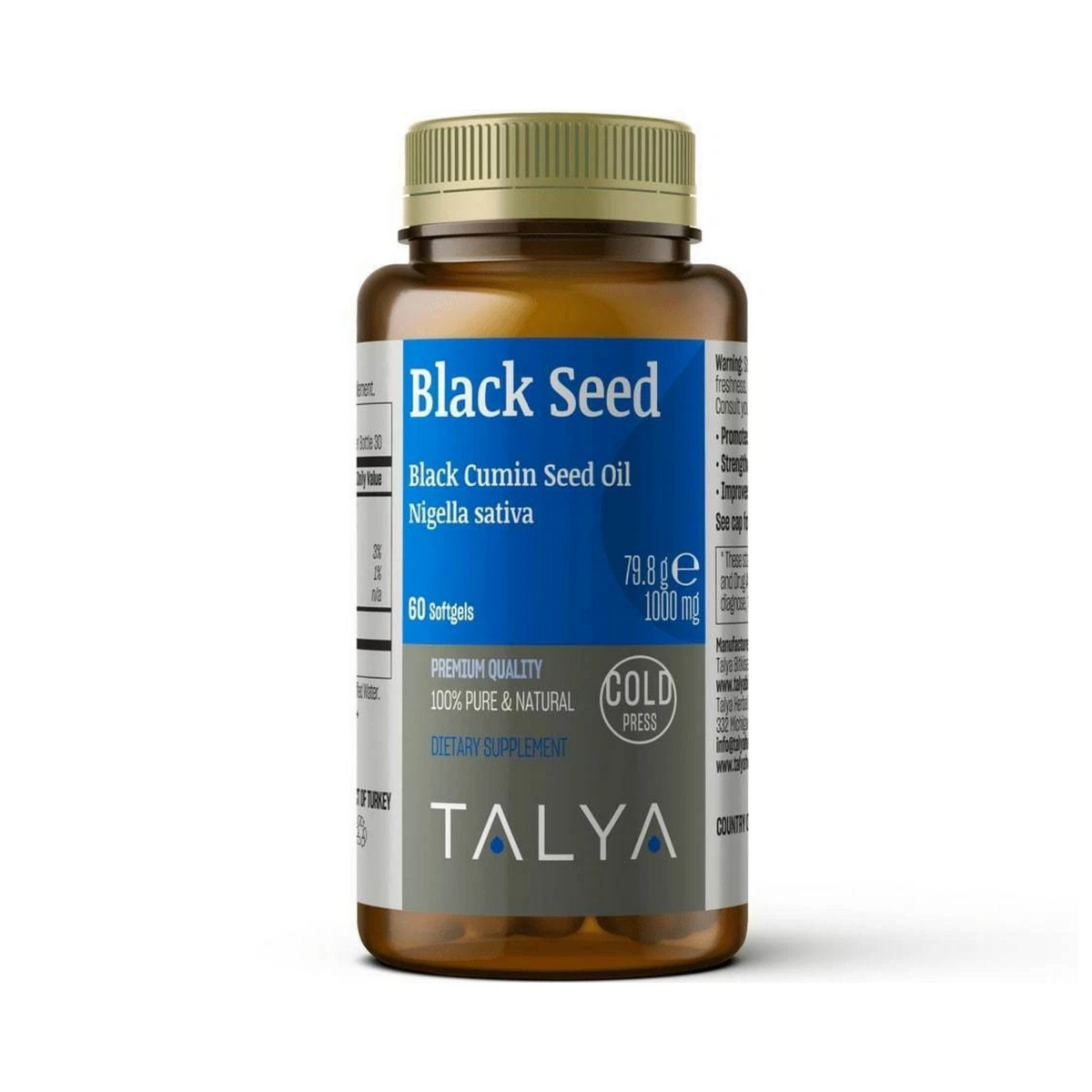 Talya, Black Seed Oil, 1000 Mg, 60 Softgels