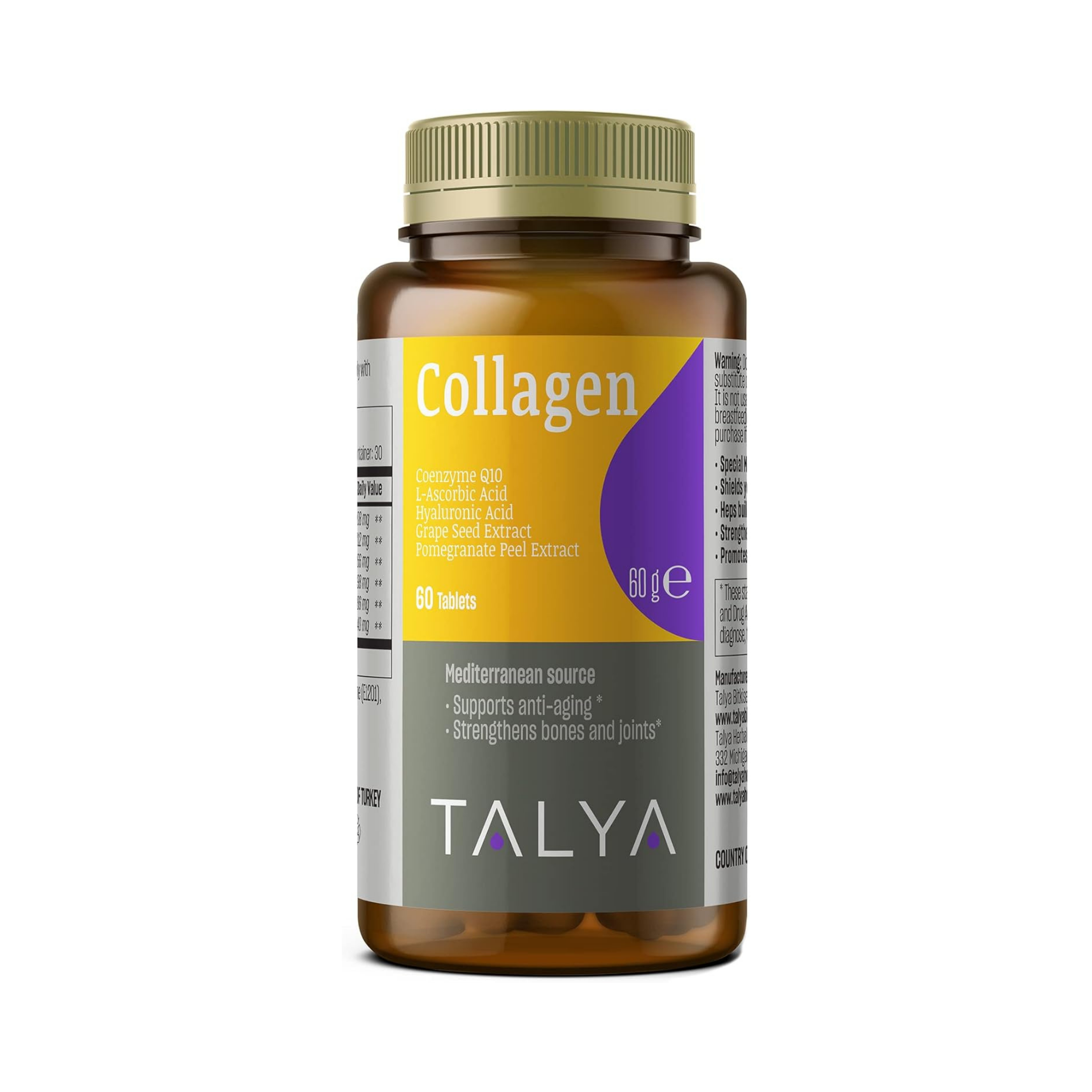 Talya, Collagen, 60 Tablets