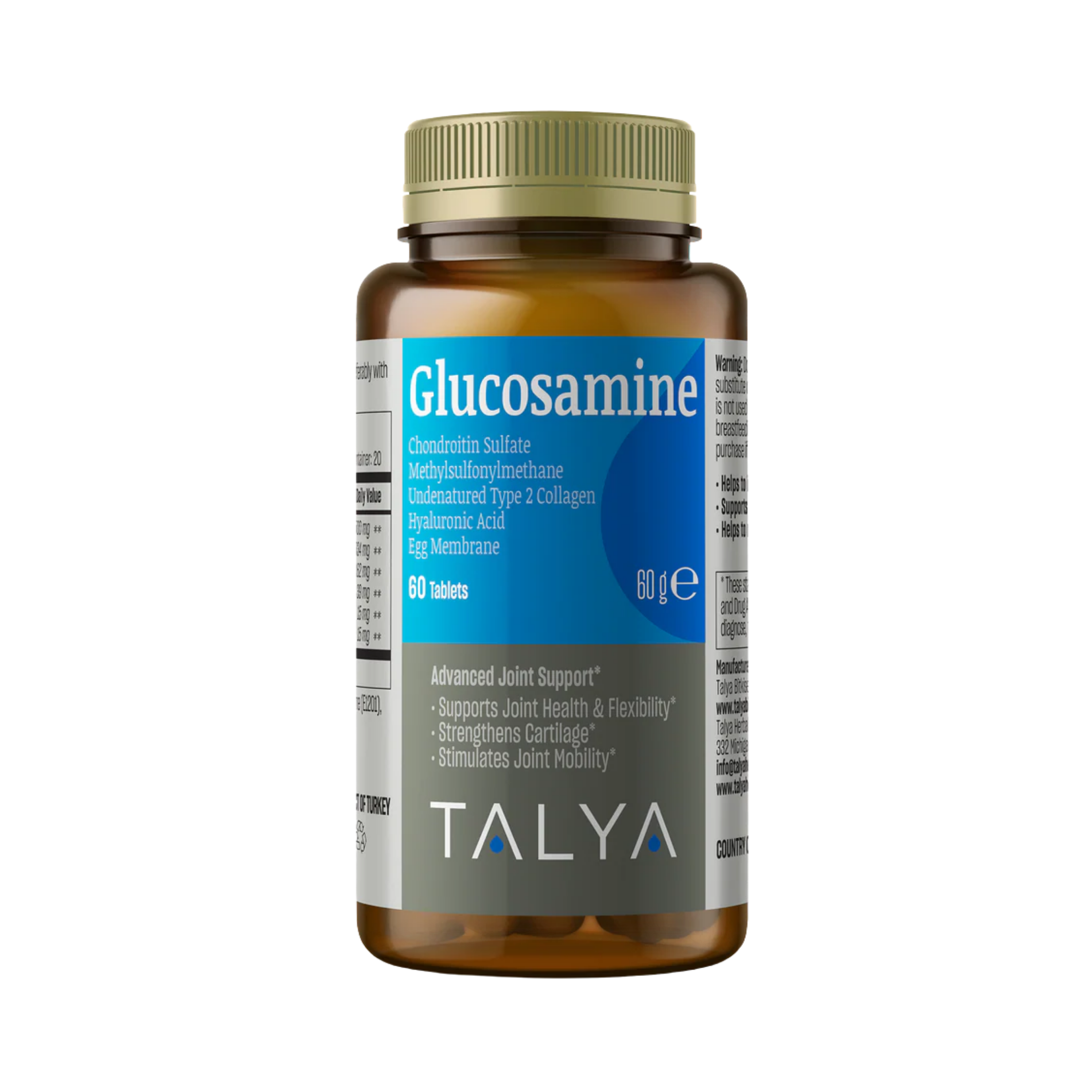 Talya, Glucosamine, 60 Tablets