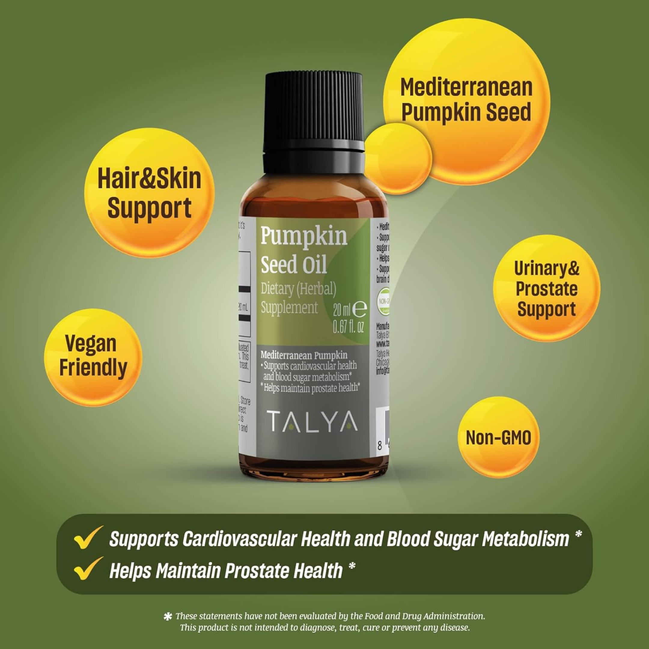 Talya, Pumpkin Seed Oil, 0.67 fl ,Oz