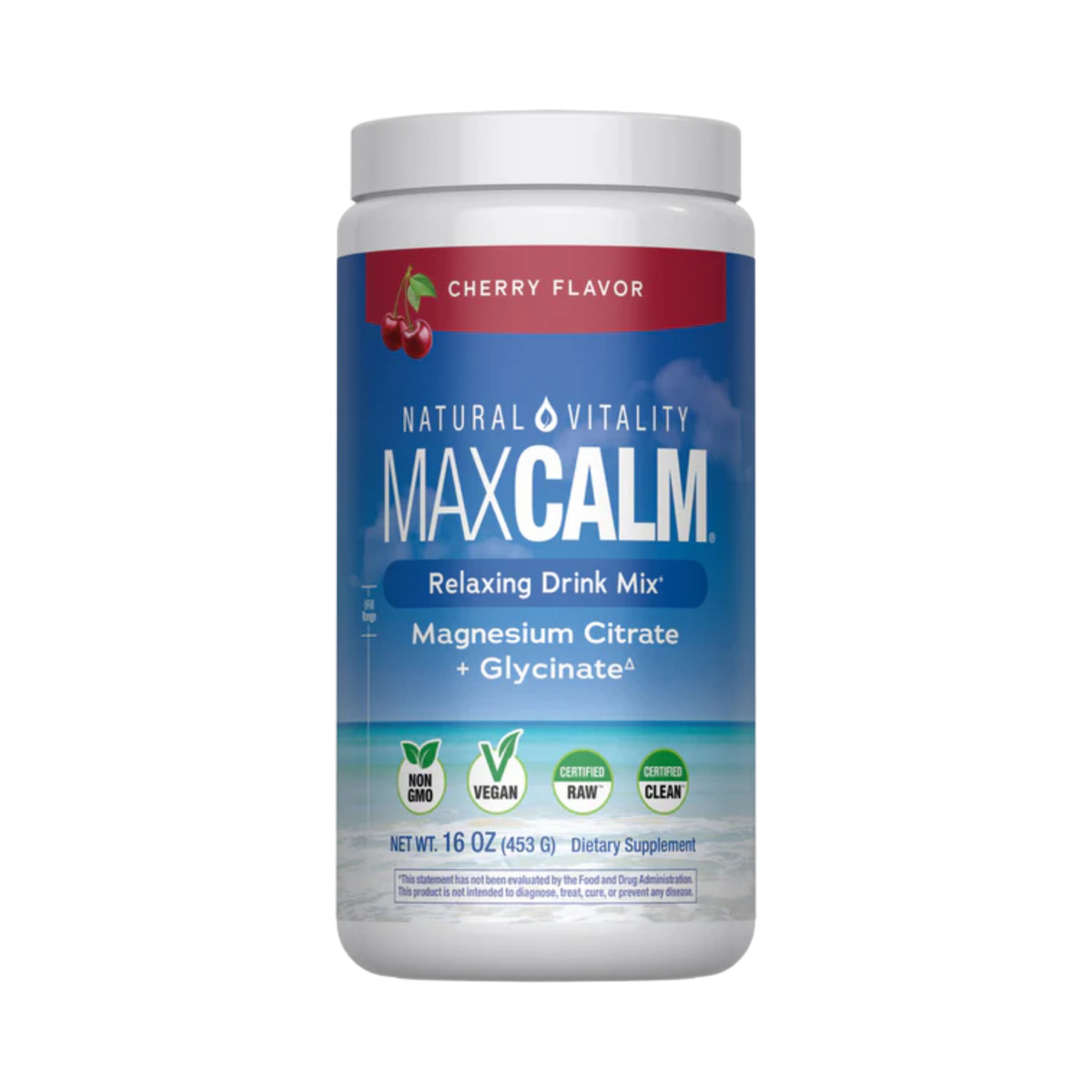 Natural Vitality, CALM, Magnesium Citrate + Glycinate, Cherry, 16 oz, 453g