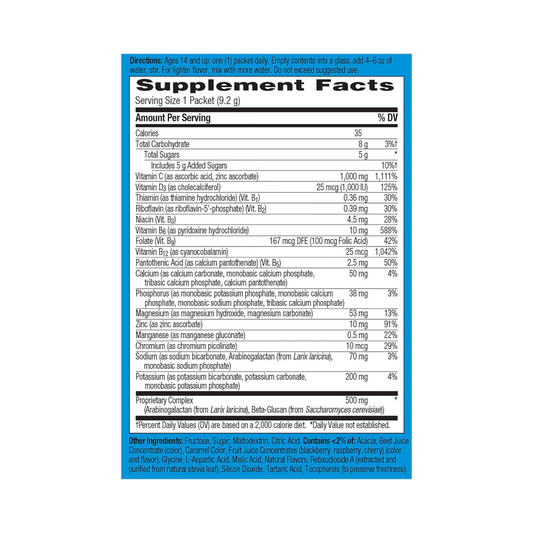 Emergen-C, Immune+ Vitamin C Powder, Raspberry Flavor, 1000 Mg, 10 Count