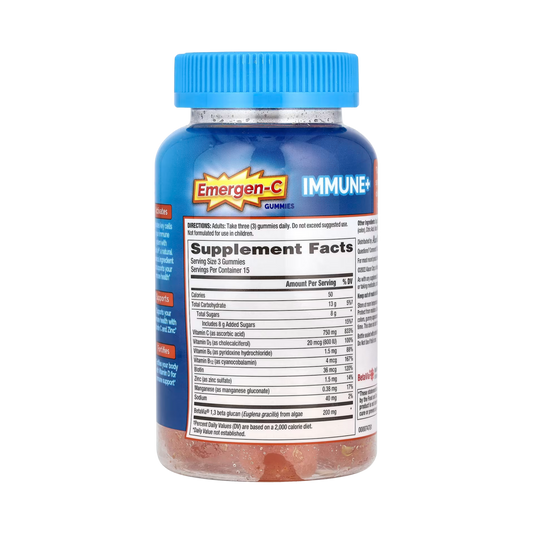 Emergen-C, Immune+ Gummies, Super Orange, 45 Gummies