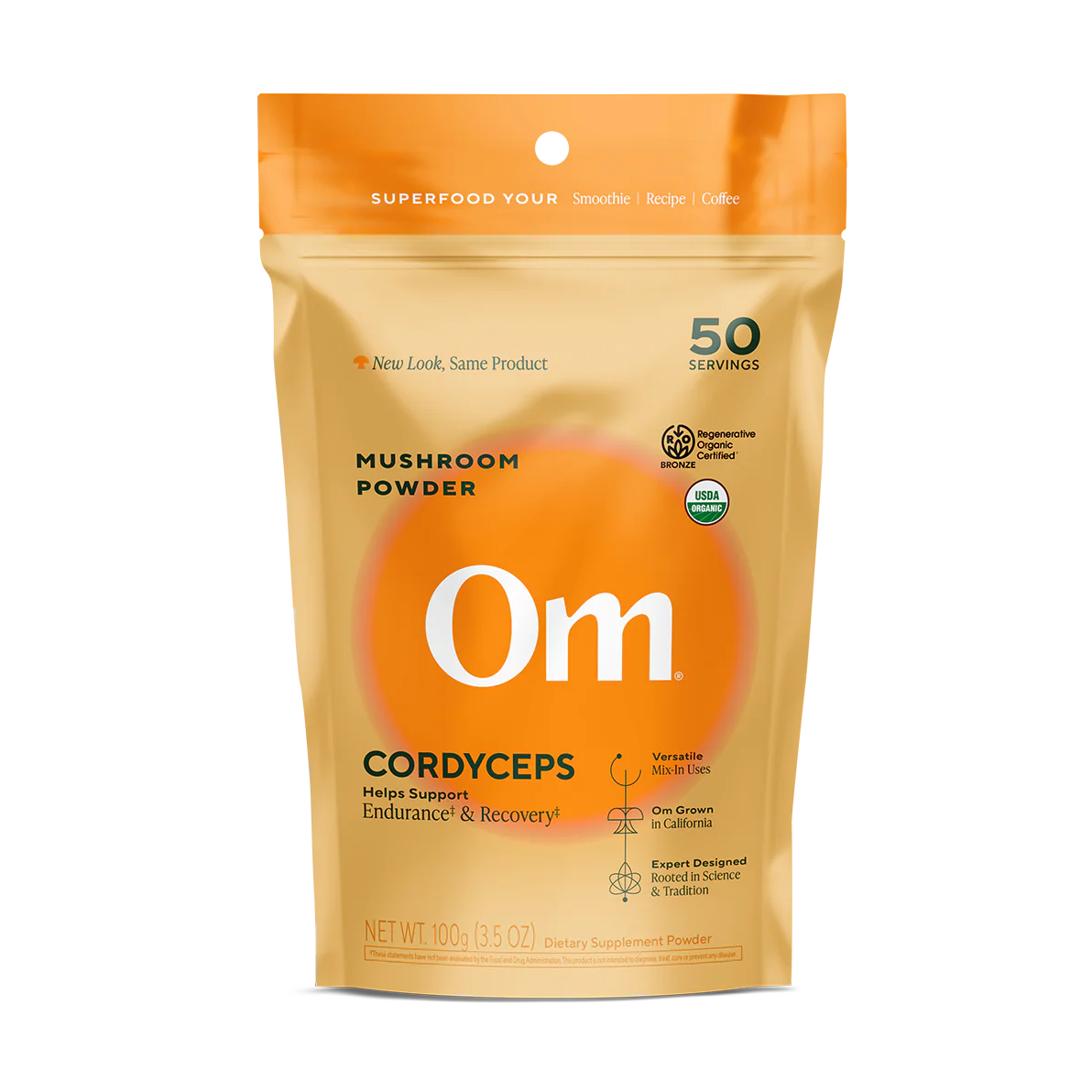 Om Mushrooms, Mushroom Powder, Cordyceps, 3.5 oz, 100 g