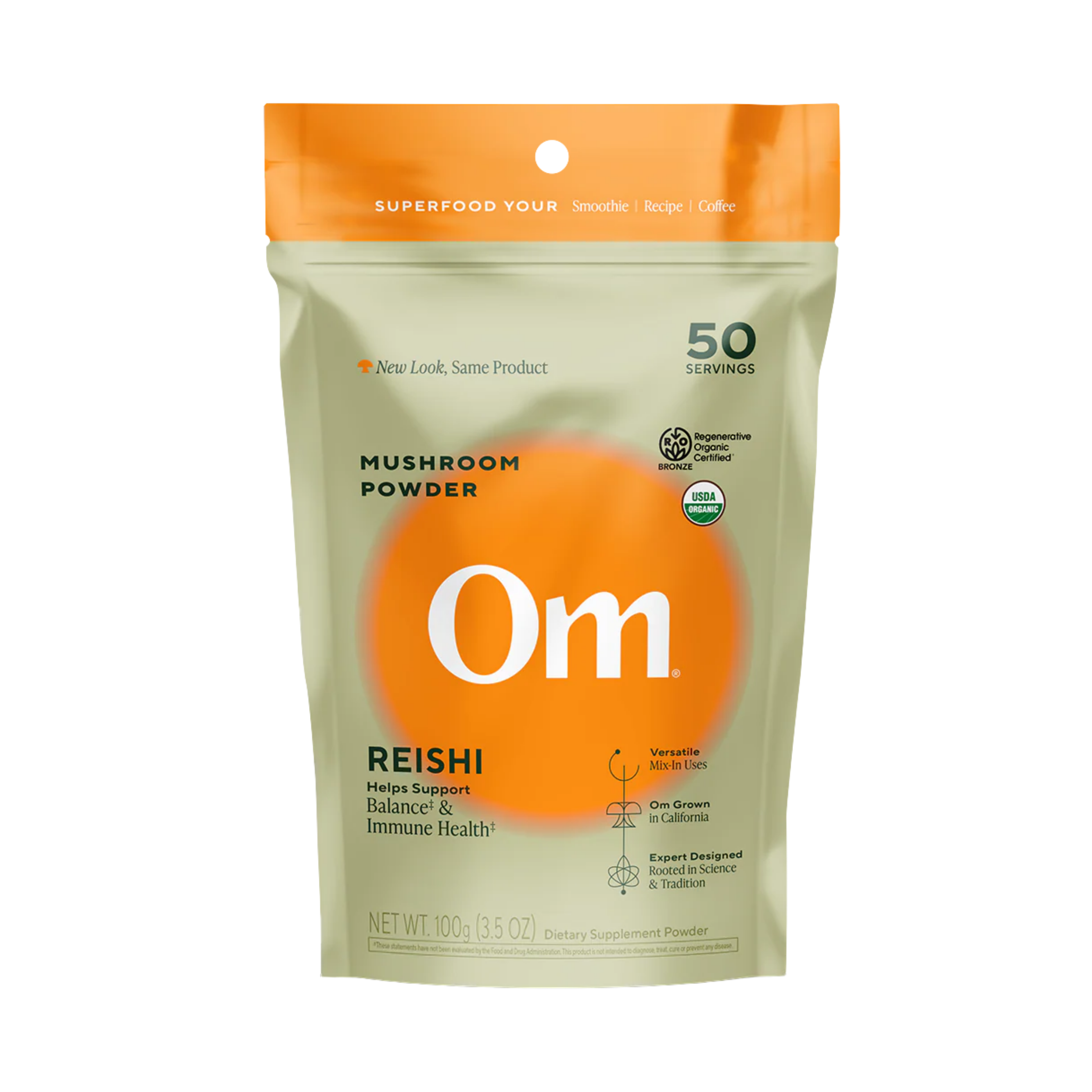 Om Mushrooms, Reishi, Mushroom Powder,  3.5 oz, 100 g