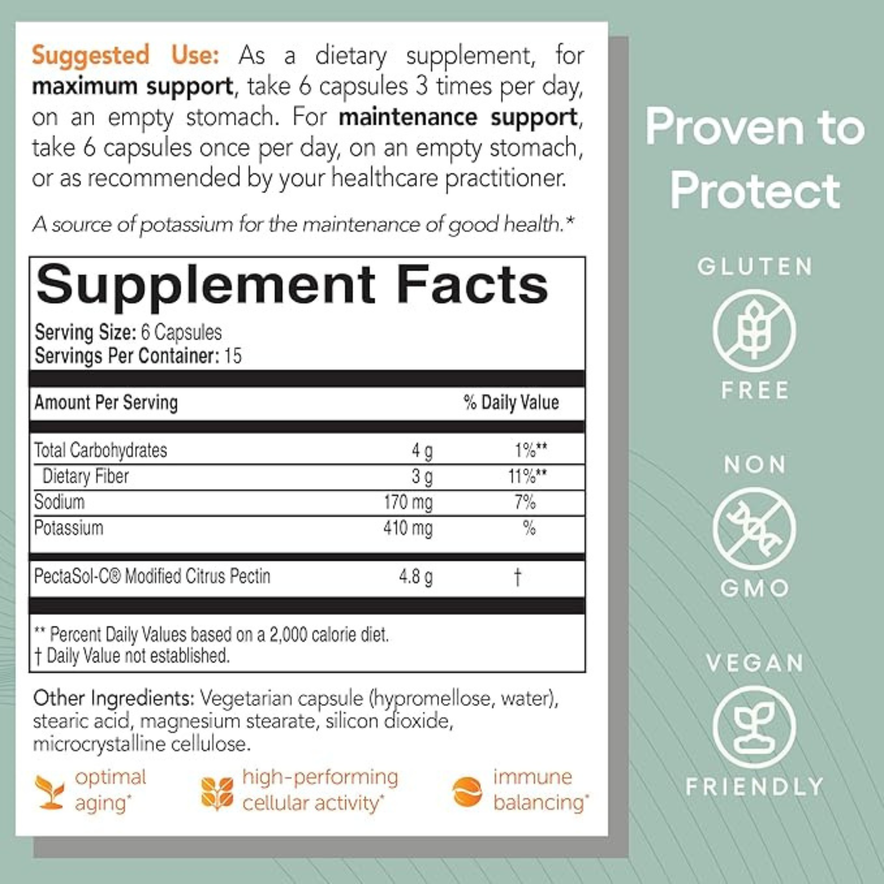 EcoNugenics, PectaSol-C, Modified Citrus Pectin, 90 Capsules