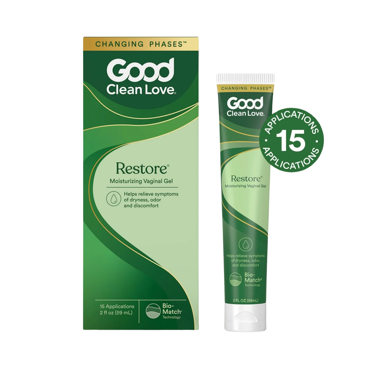 Good Clean Love, Restore, Moisturizing Vaginal Gel, 2 fl oz, 59 ml