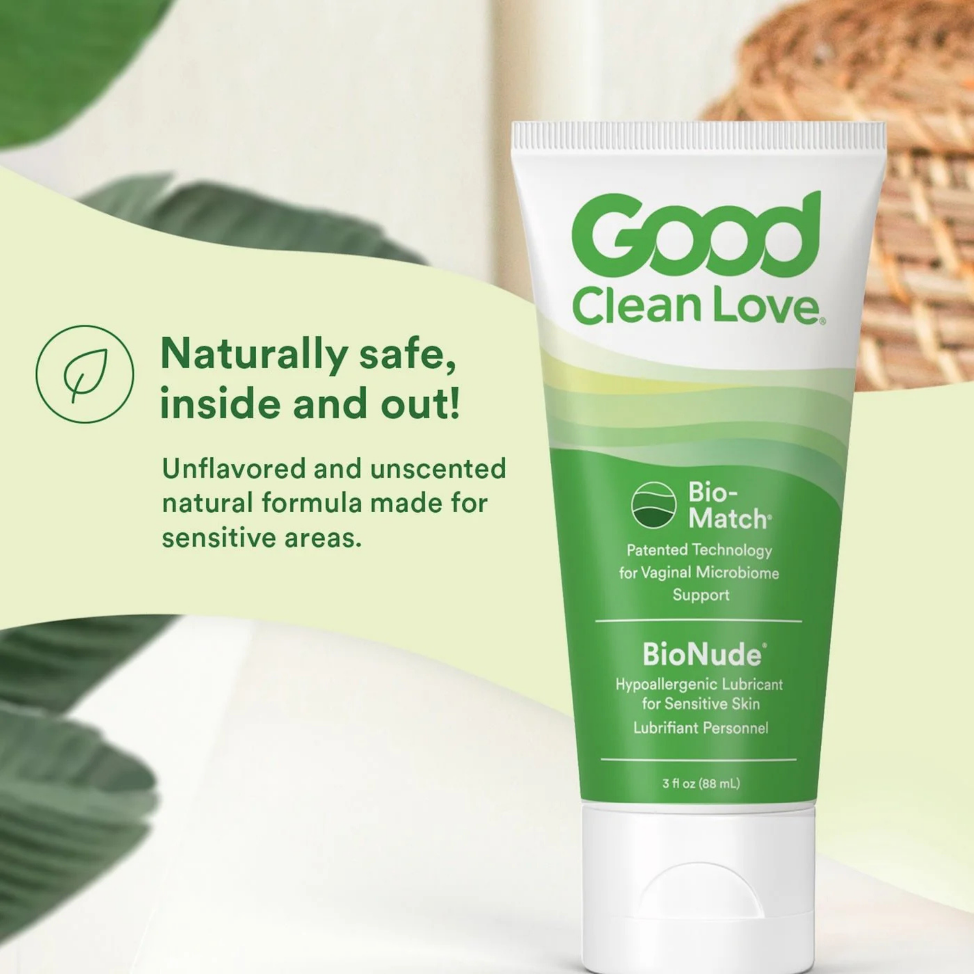 Good Clean Love, Bio-Match, BioNude, Hypoallergenic Lubricant, For Sensitive Skin, 3 fl oz, 88 ml