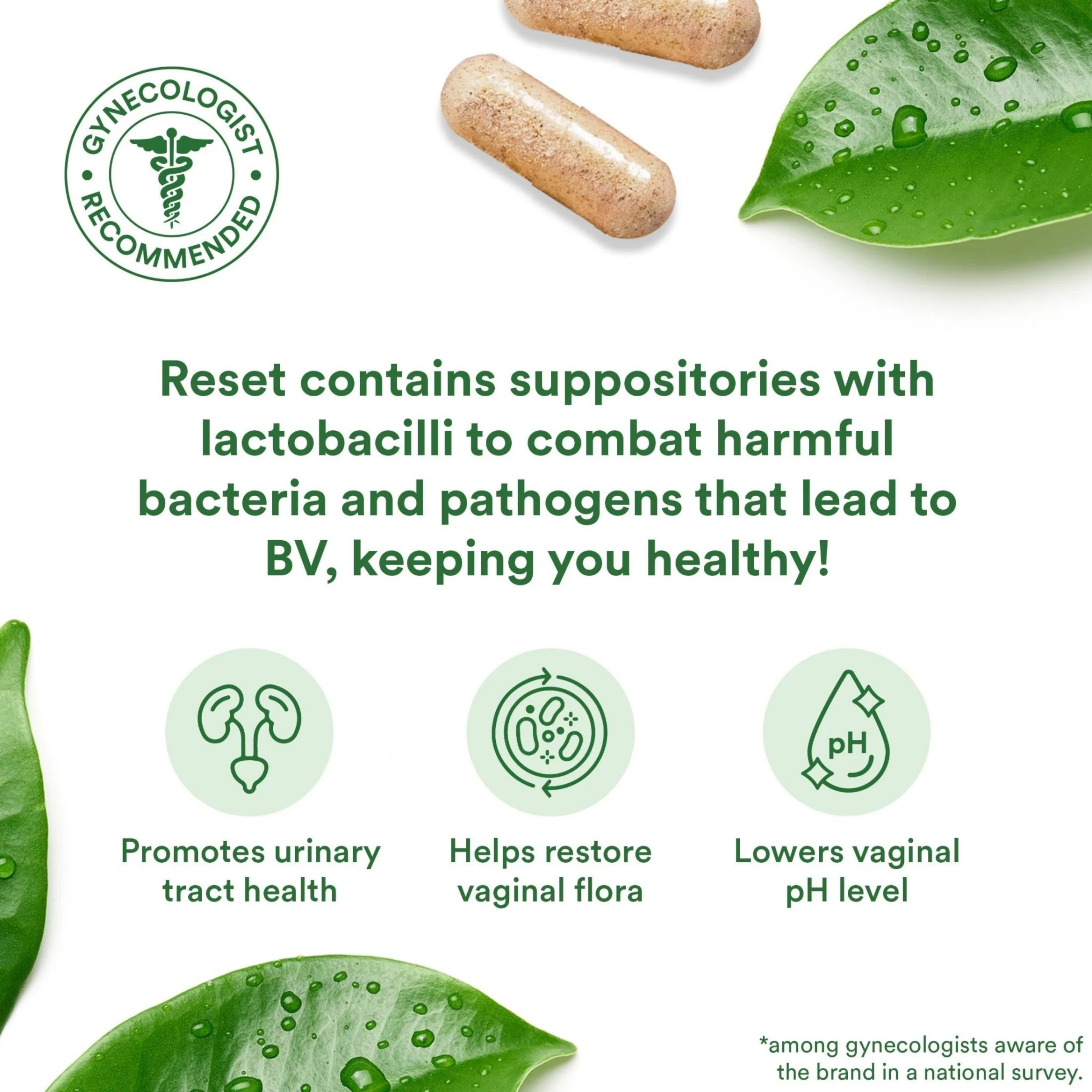 Good Clean Love, Reset, Vaginal Homeopathic Suppository, 10 Gelatin Suppositories