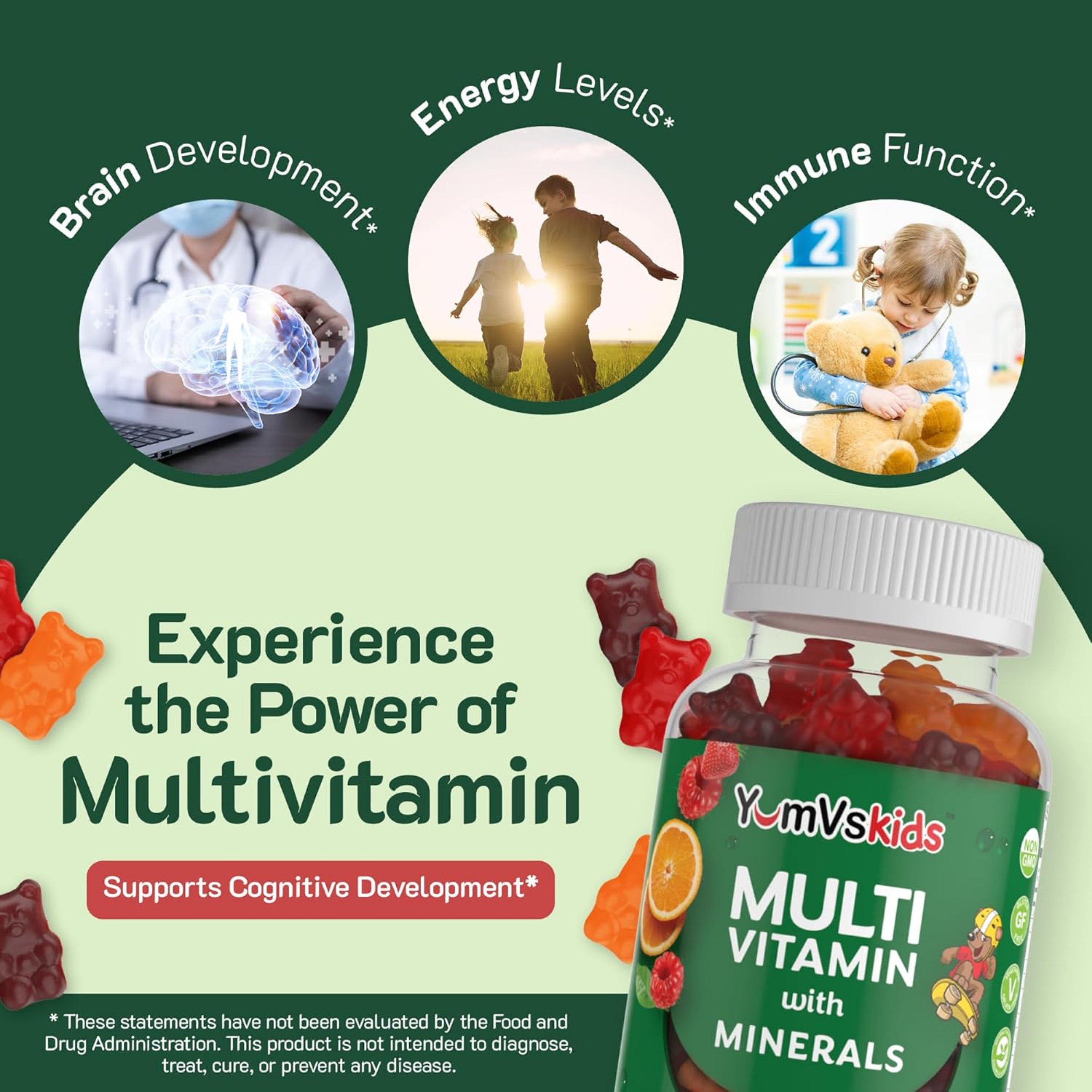 YumVs, Multi Vitamin with Minerals, Fruit, 60 Gummies