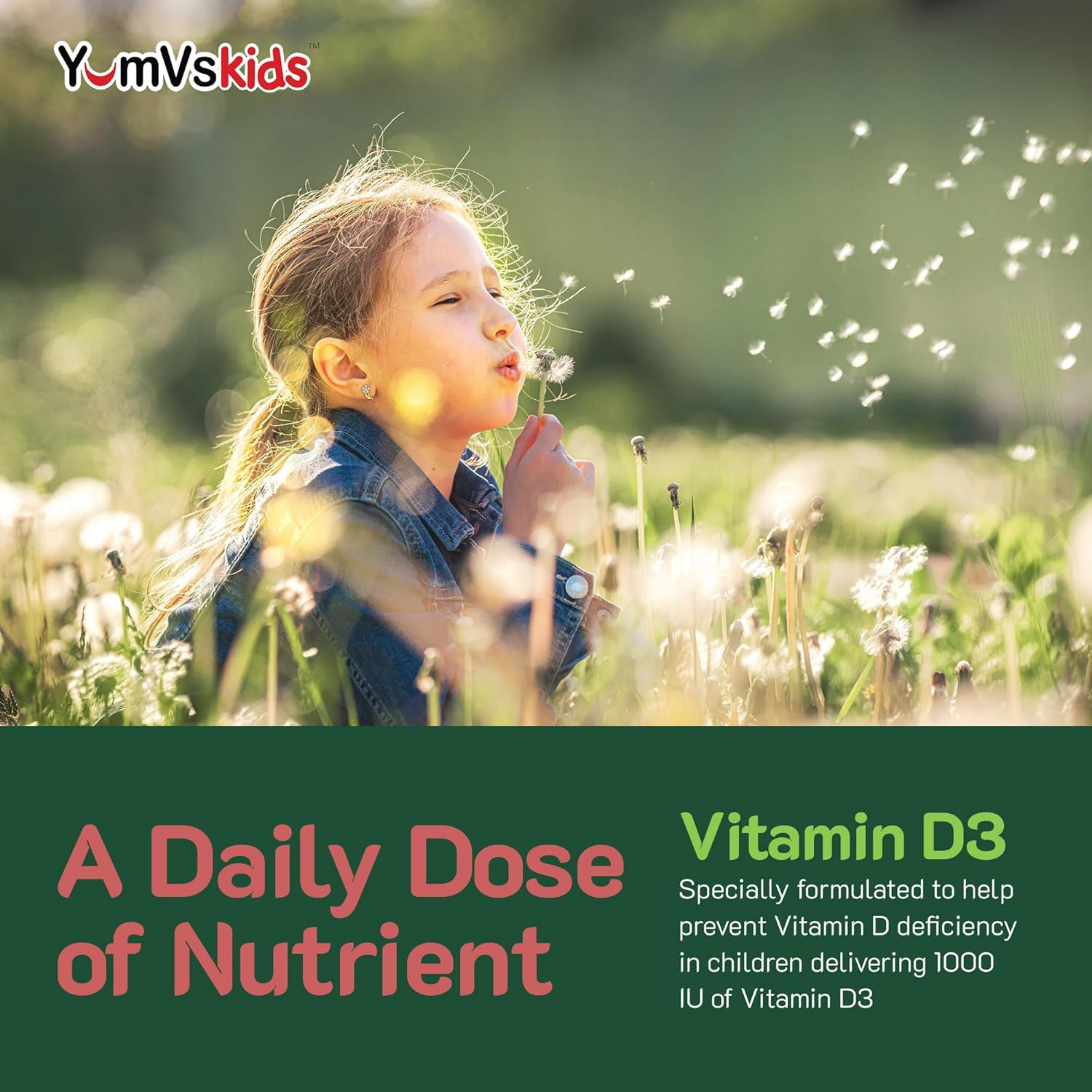 YumVs, Vitamin D3 Gummies, Strawberry, 25 mcg (1,000 IU), 60 Gummies