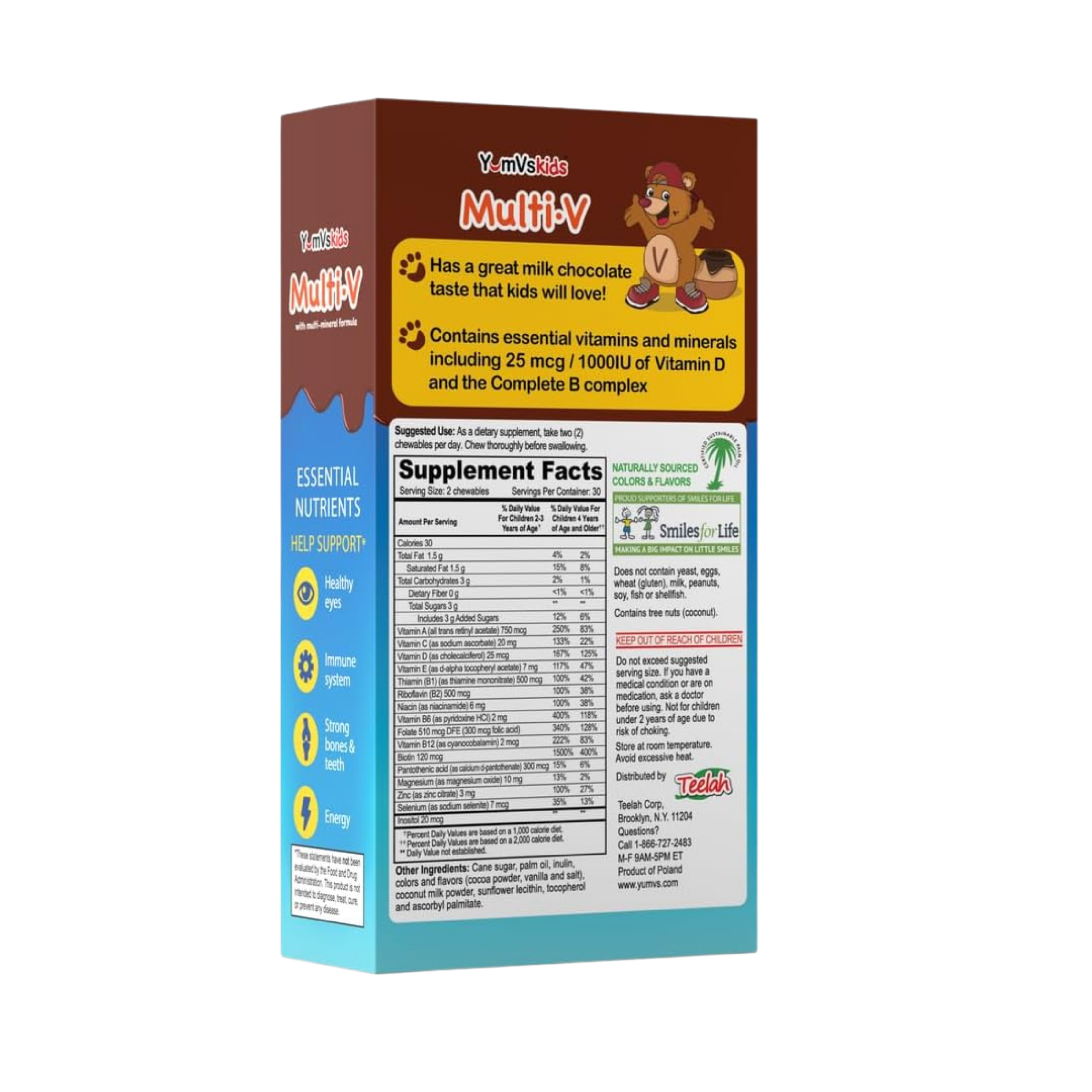 YumVs, Kids, Multi V with Multi-Mineral Formula, Milk Chocolate , 60 Bears