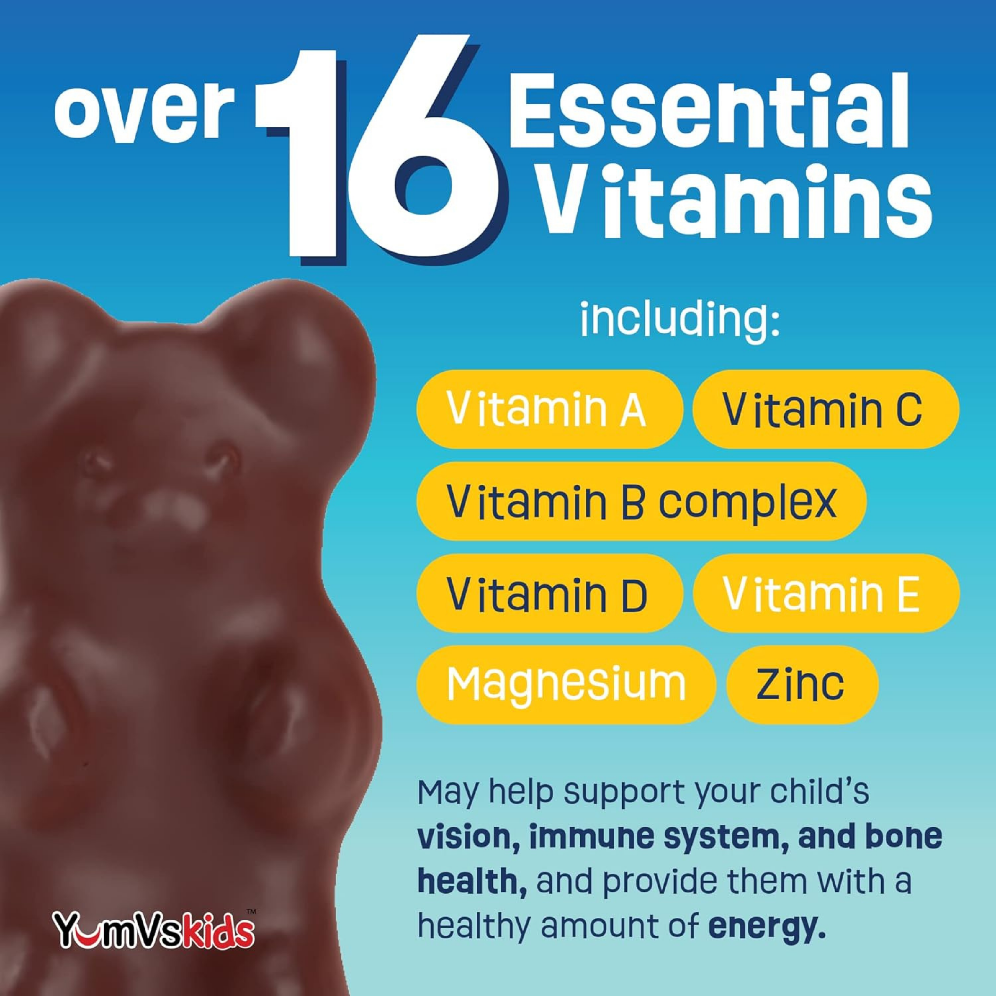 YumVs, Kids, Multi V with Multi-Mineral Formula, Milk Chocolate , 60 Bears
