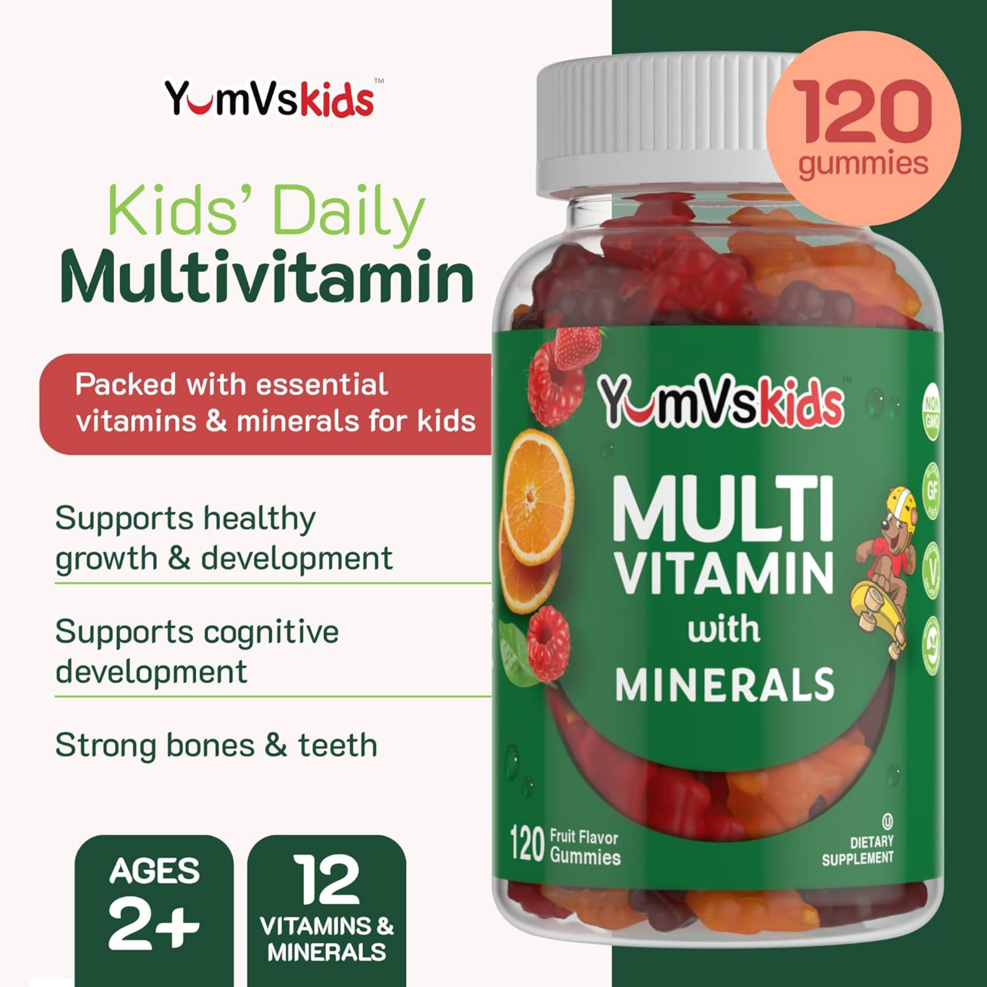 YumVs, Multi Vitamin with Minerals, Fruit, 120 Gummies