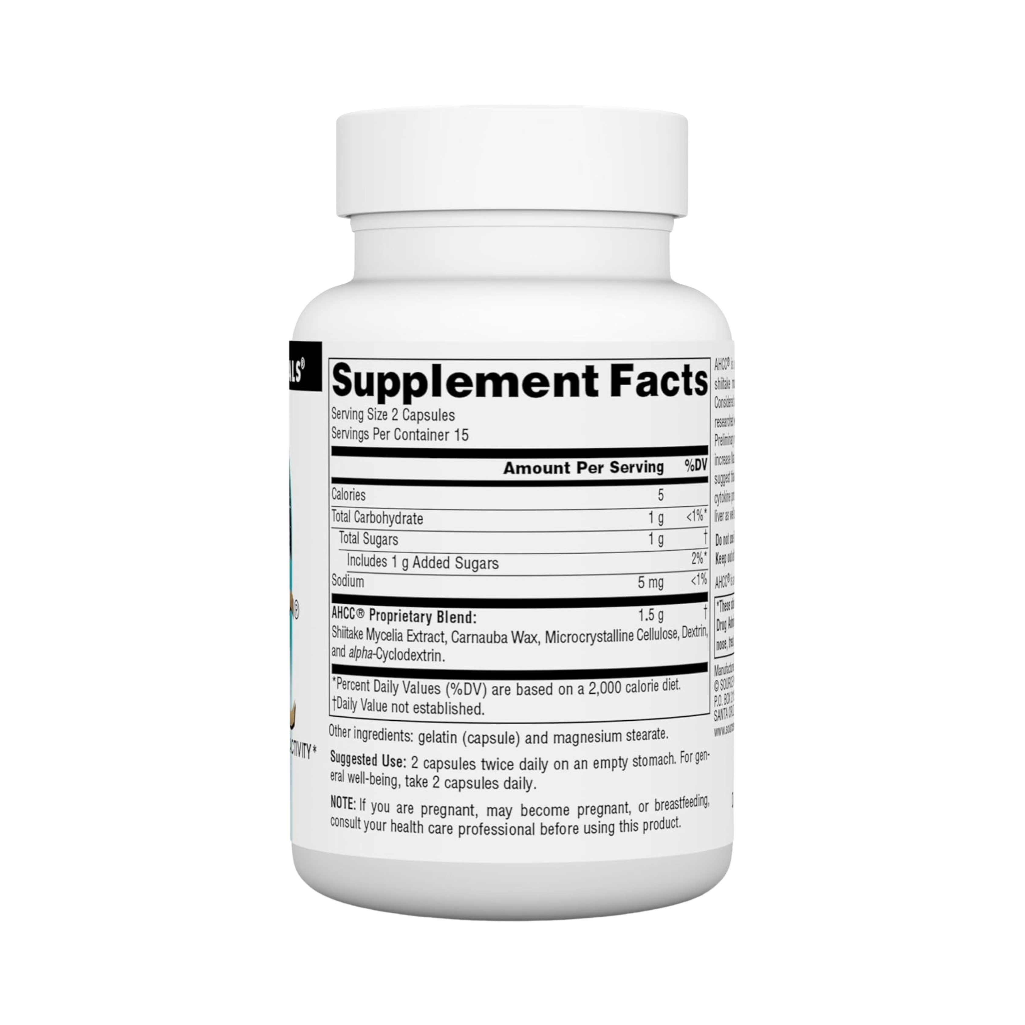 Source Naturals, AHCC, 750 Mg, 30 Capsules