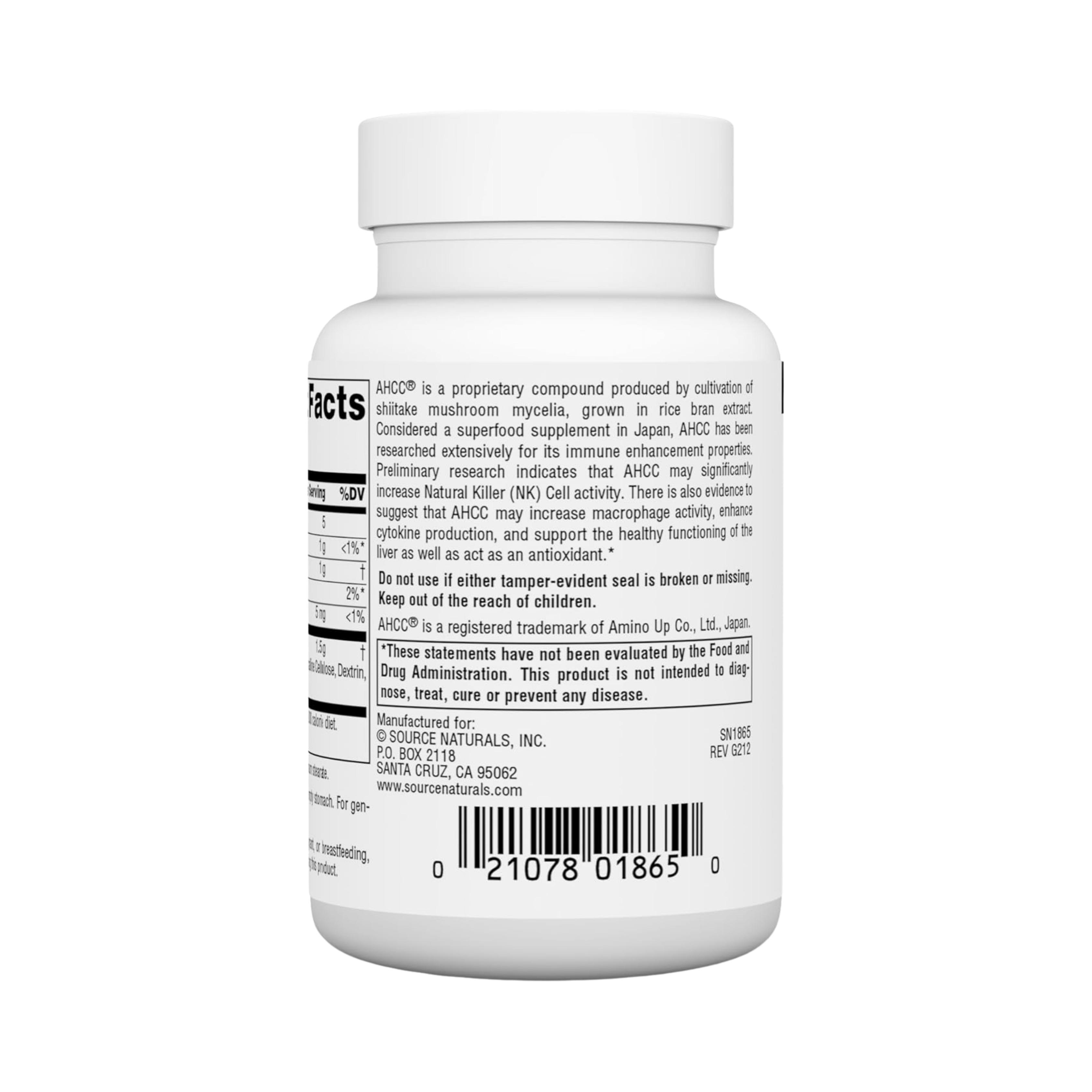 Source Naturals, AHCC, 750 Mg, 30 Capsules