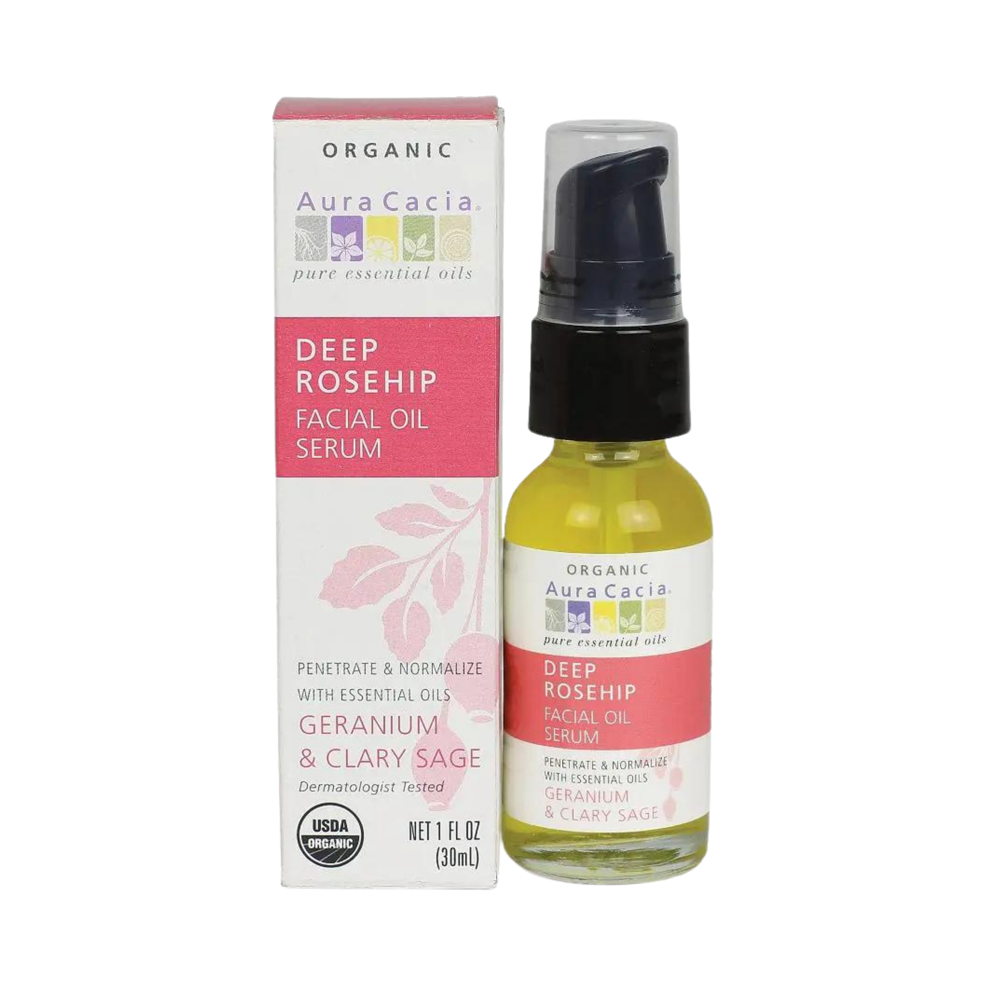 Aura Cacia, Deep Rosehip Facial Oil Serum, 1 Oz