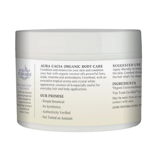 Aura Cacia, Organic Unrefined Coconut Oil, 6.25 Oz