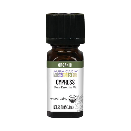 Aura Cacia, Organic Cypress, Essential Oil, 0.25 Oz