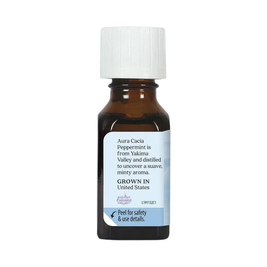 Aura Cacia, Peppermint Essential Oil, 0.5 Oz