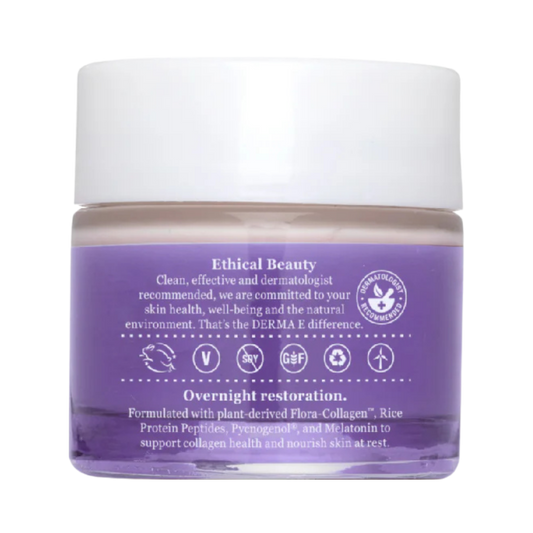 Derma E, Advanced Peptides & Flora-Collagen Night Moisturizer, 2 Oz